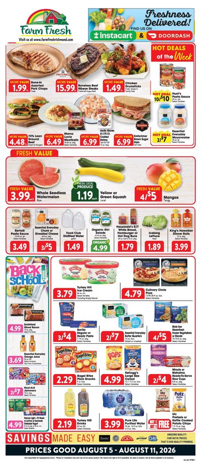 Farm Fresh Richmond Weekly Ad August 5 - 11, 2026