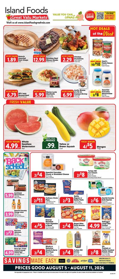 Island Foods Great Valu Weekly Ad August 5 - 11, 2026