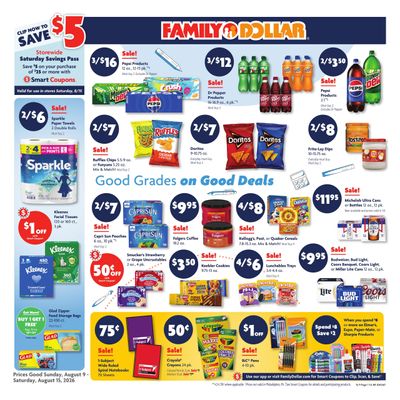 Family Dollar (Goldvein–Harrisonburg Area, VA) Weekly Ad August 9 - 15, 2026