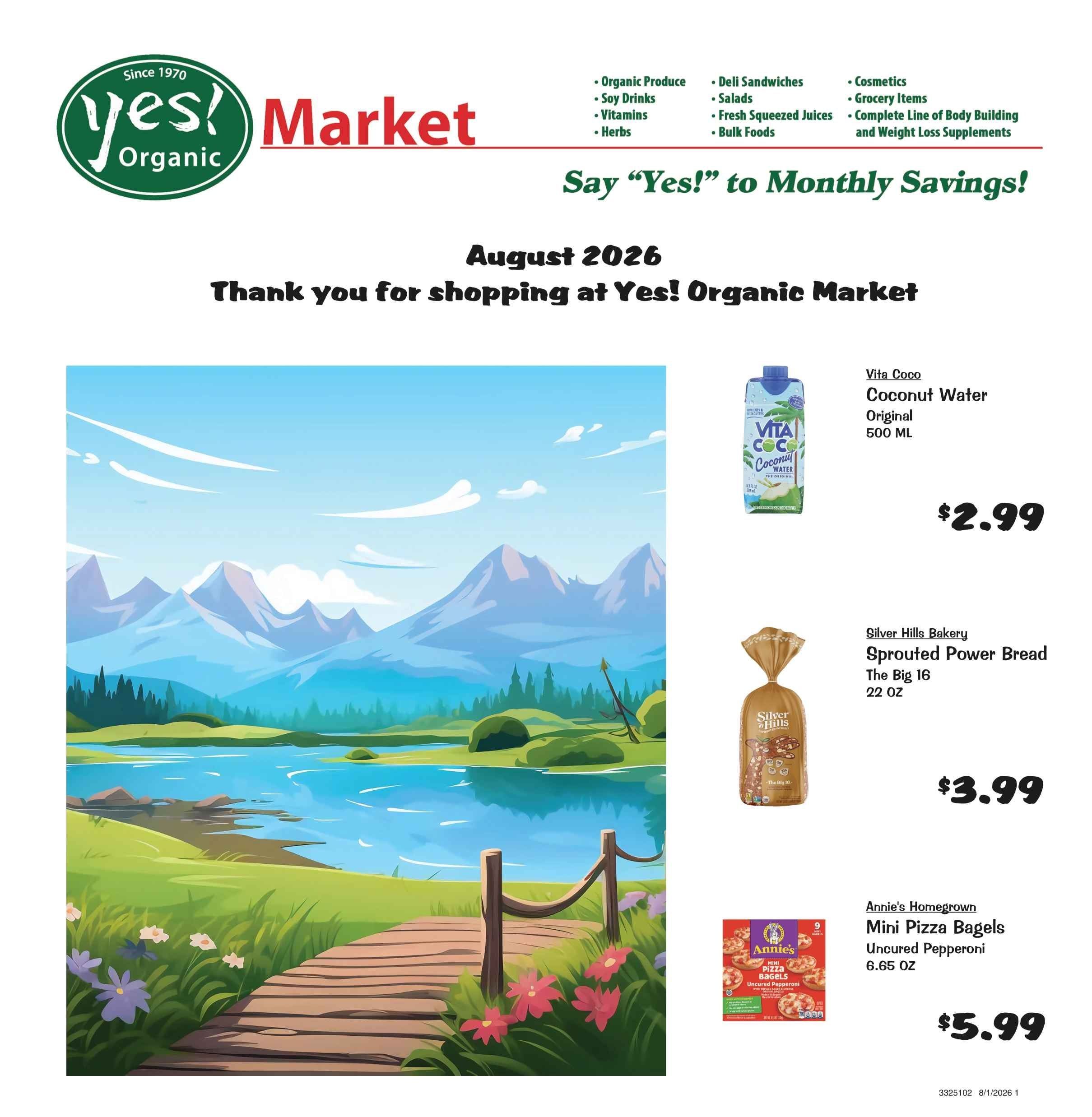 Yes! Organic Market Monthly Sales Weekly Ad August 1 - September 1, 2026