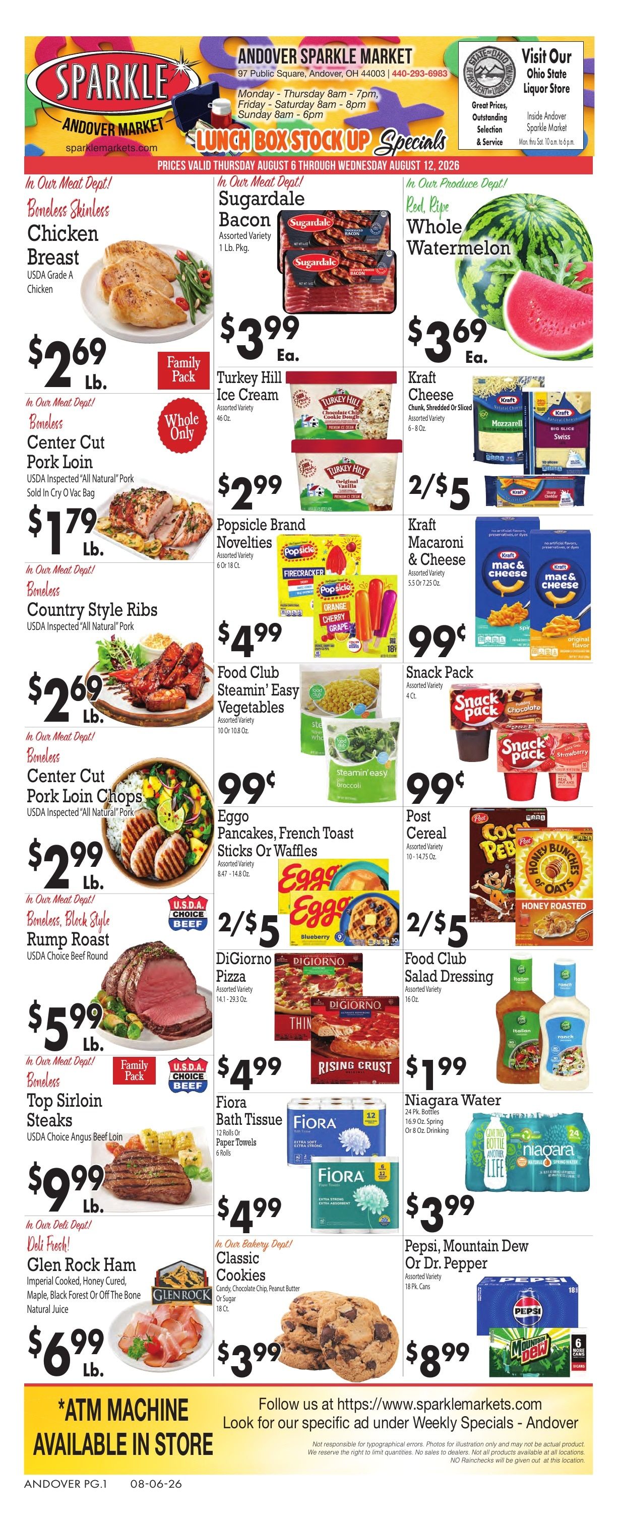 Sparkle Market (Andover, OH) Weekly Ad August 6 - 12, 2026