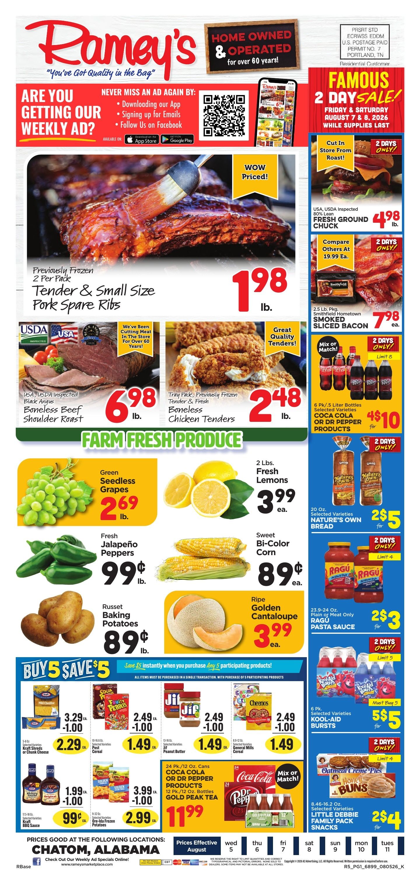 Ramey's Marketplace Weekly Ad August 5 - 11, 2026