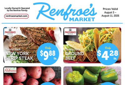 Renfroe's Market Weekly Ad August 5 - 11, 2026