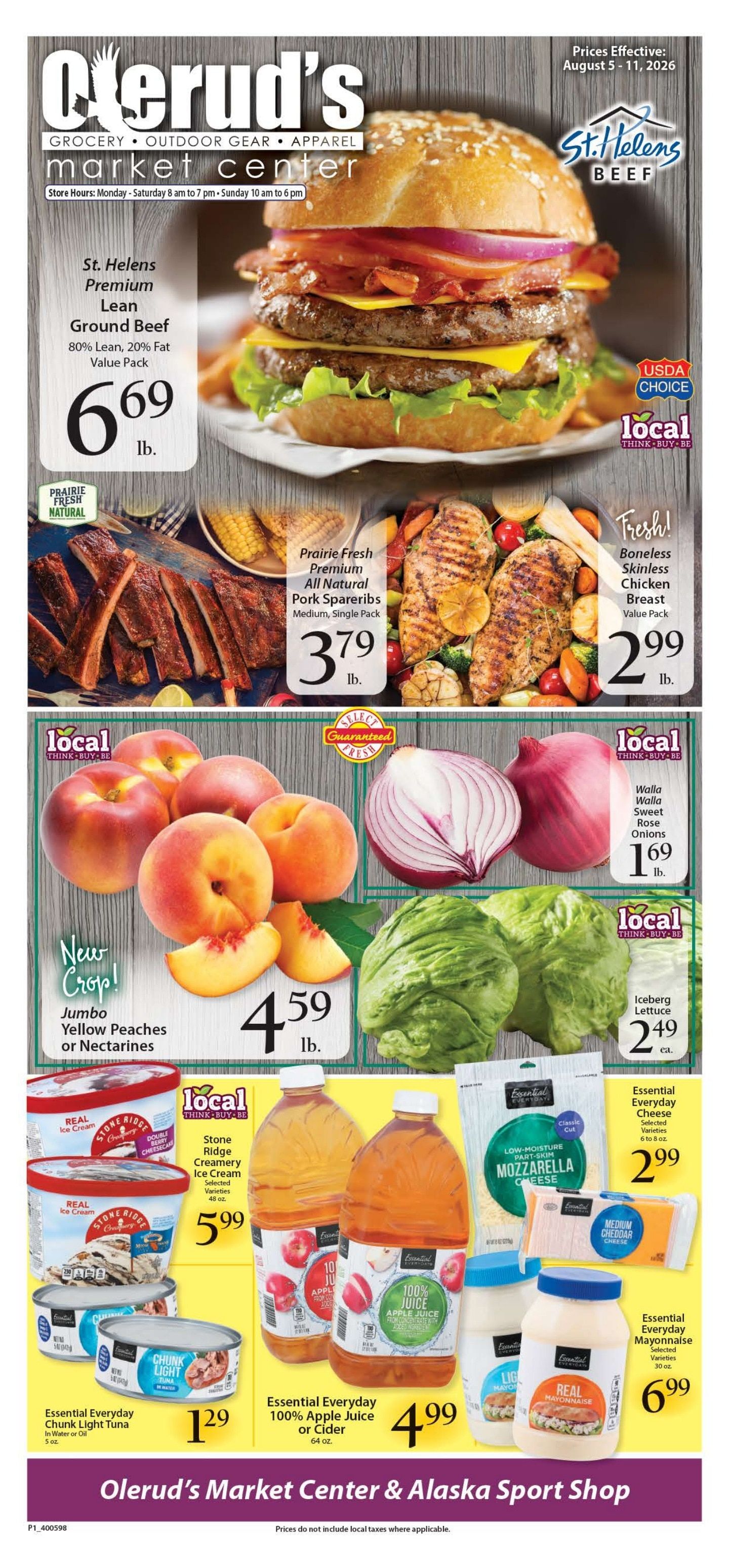 Olerud's Market Center Weekly Ad August 5 - 11, 2026