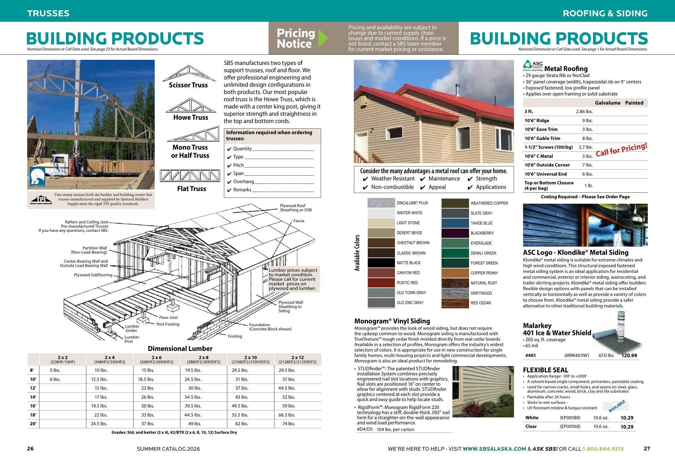 Spenard Builders Supply Summer Catalog Weekly Ad April 1 - September 30, 2026