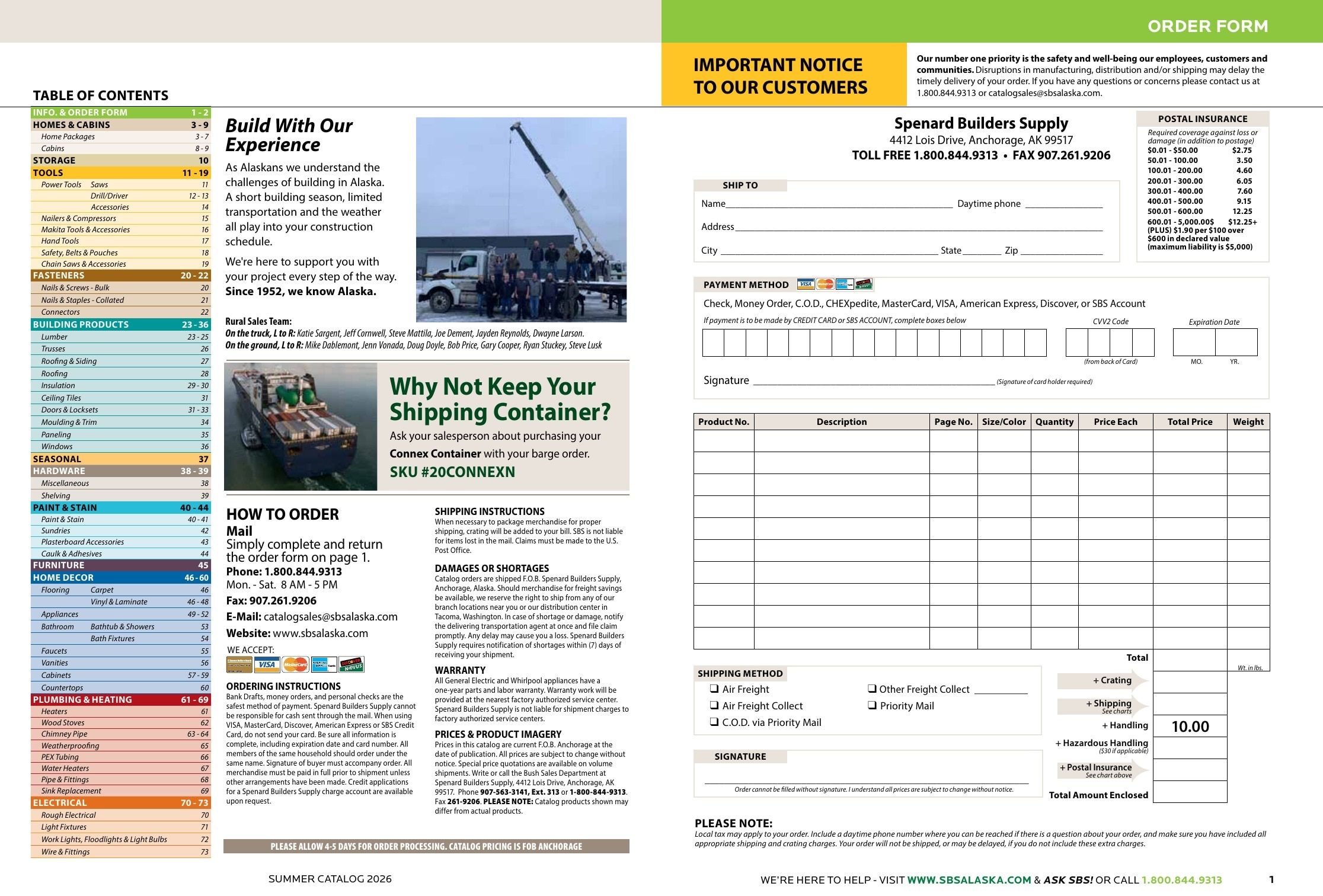 Spenard Builders Supply Summer Catalog Weekly Ad April 1 - September 30, 2026