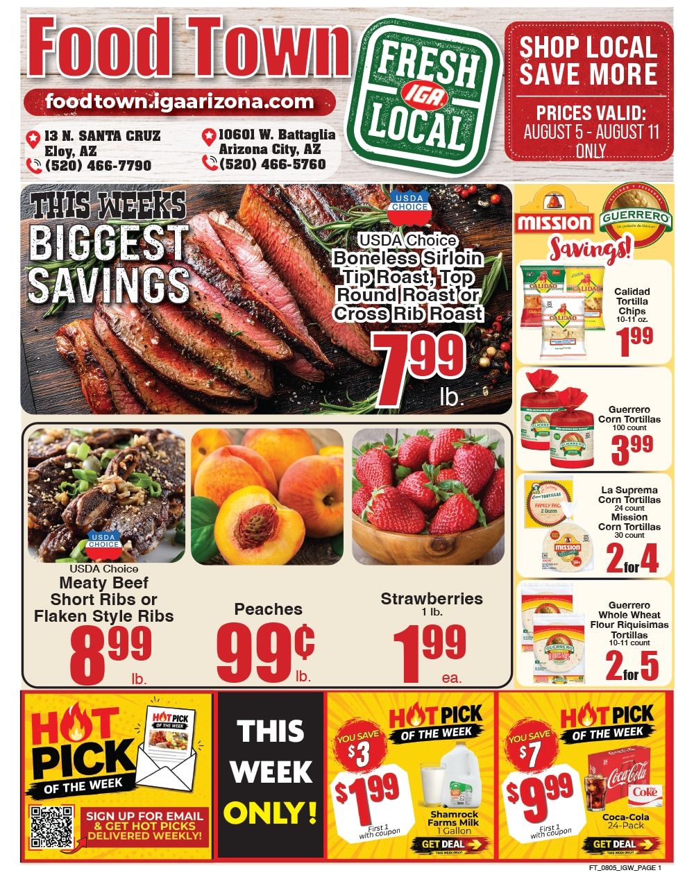 Food Town IGA Weekly Ad August 5 - 11, 2026