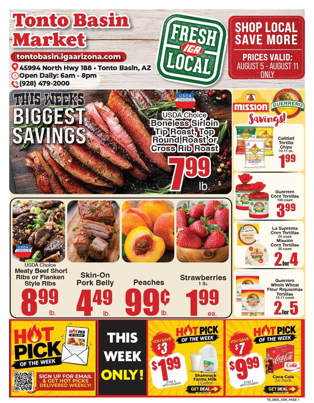 Tonto Basin Market Weekly Ad August 5 - 11, 2026