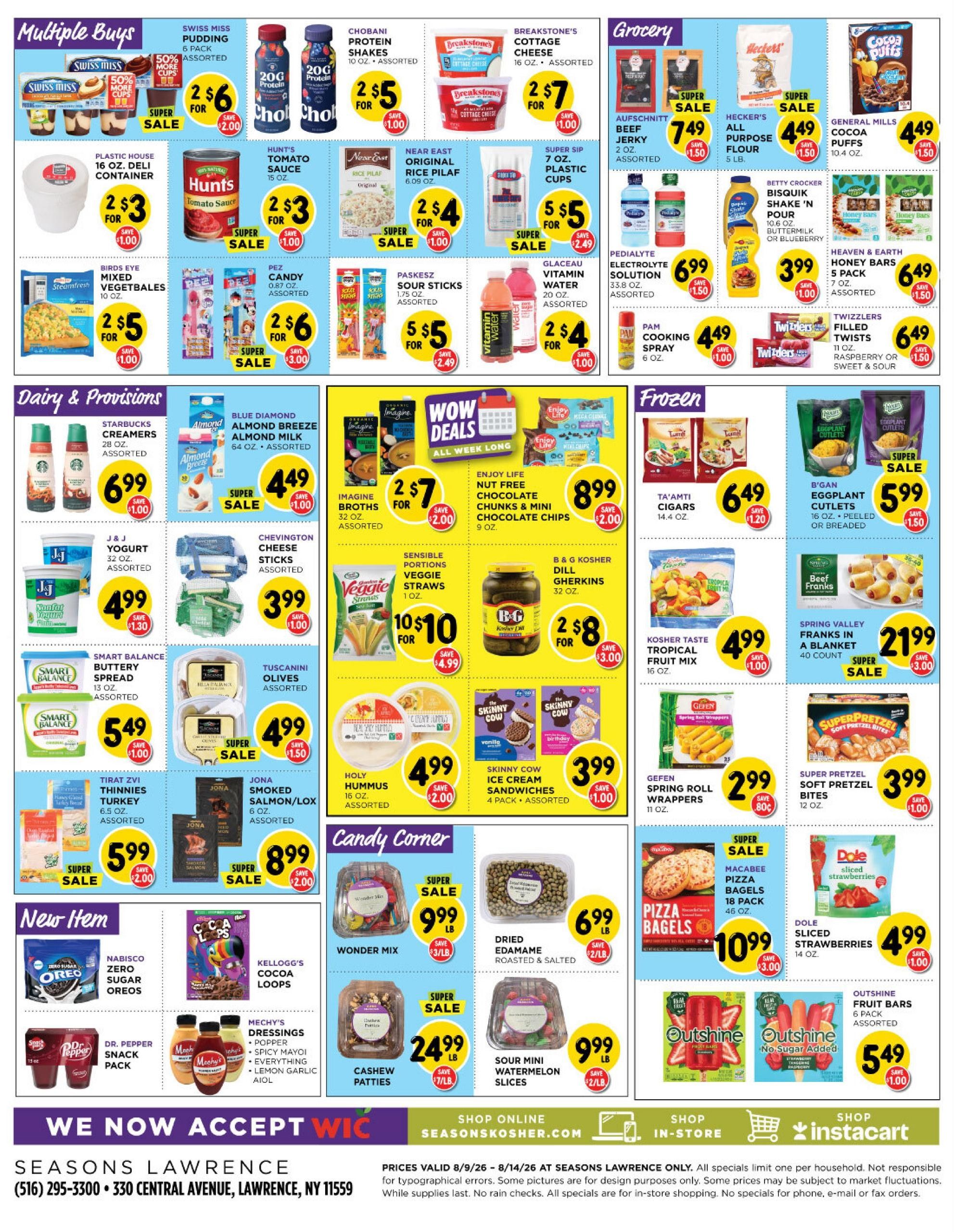 Seasons Kosher (Carle Place Area, NY) indexedweekly Weekly Ad August 9 - 14, 2026