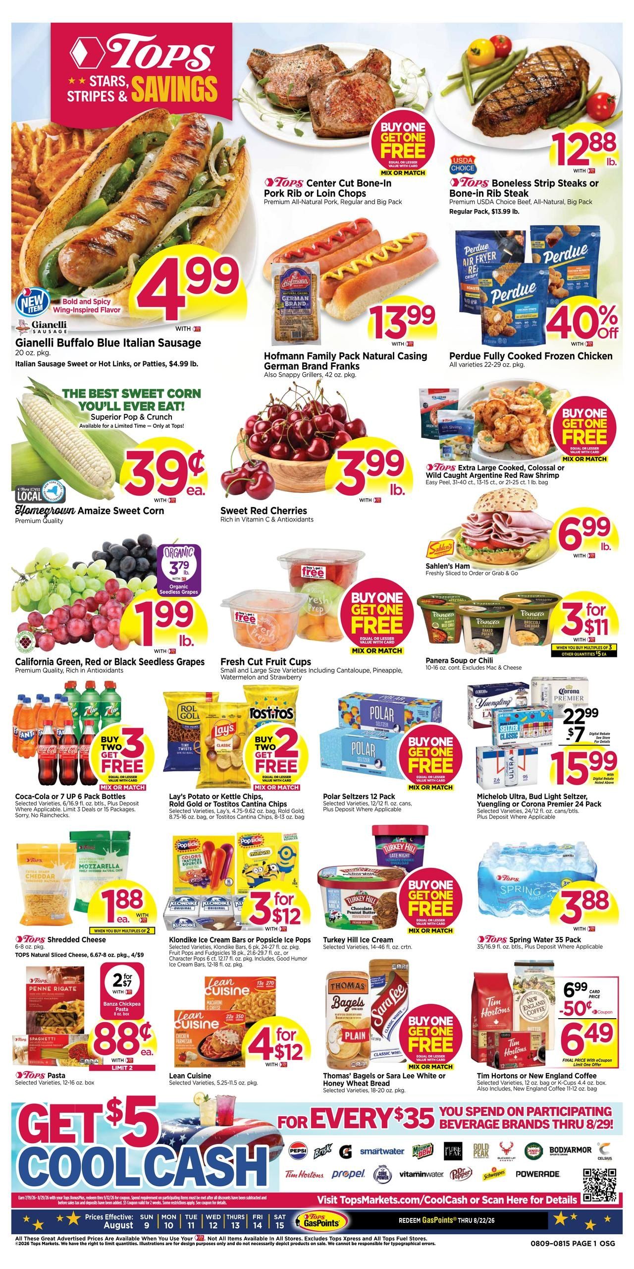 Tops Friendly Markets (NY, PA) Weekly Ad August 9 - 15, 2026