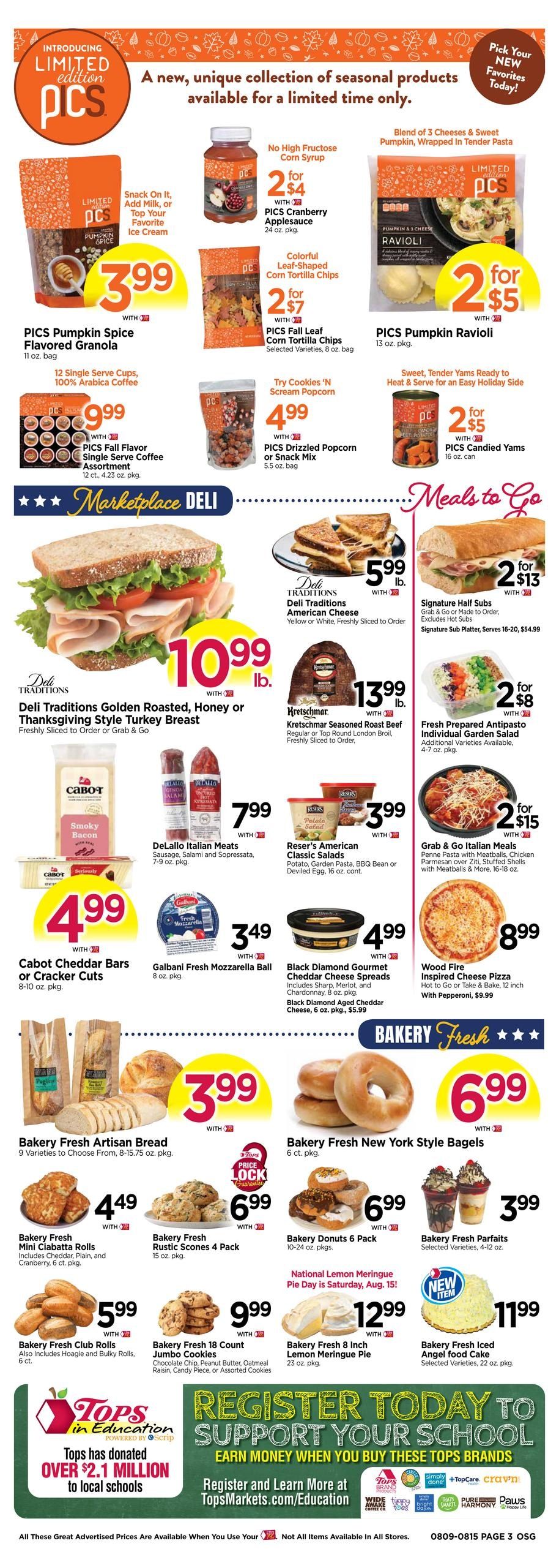 Tops Friendly Markets Weekly Ad August 9 - 15, 2026