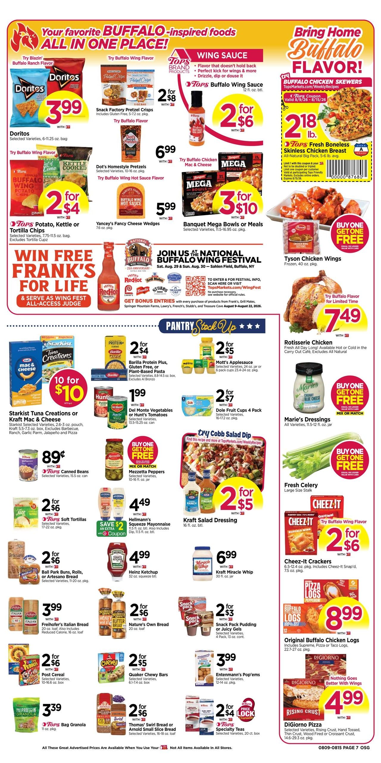 Tops Friendly Markets Weekly Ad August 9 - 15, 2026