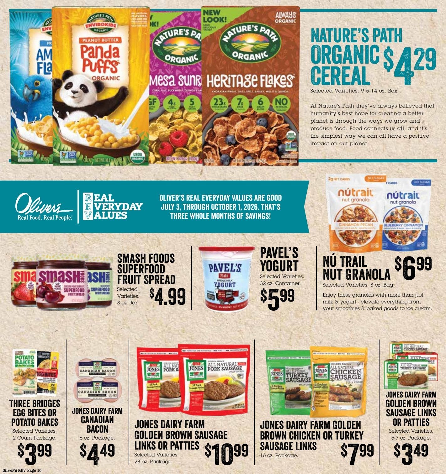 Oliver's Market Real Everyday Values Weekly Ad July 3 - October 1, 2026
