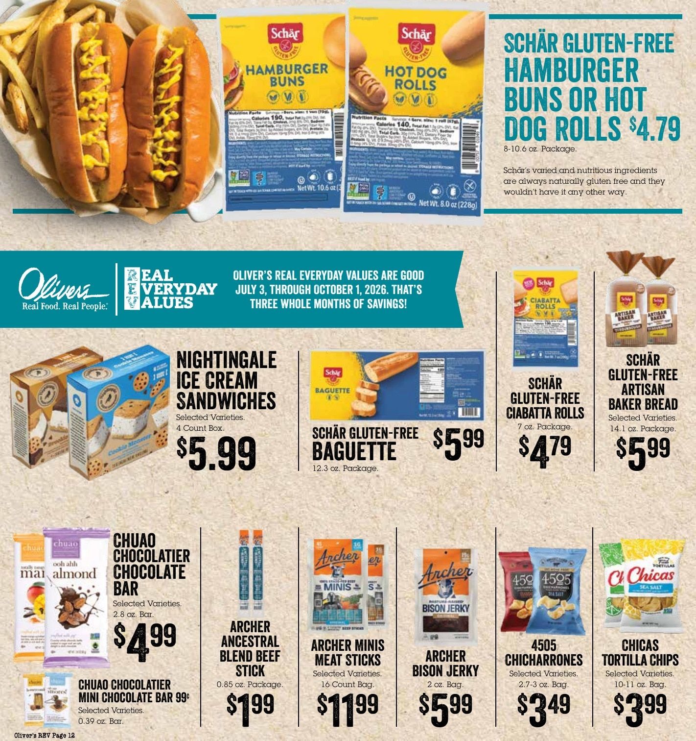 Oliver's Market Real Everyday Values Weekly Ad July 3 - October 1, 2026