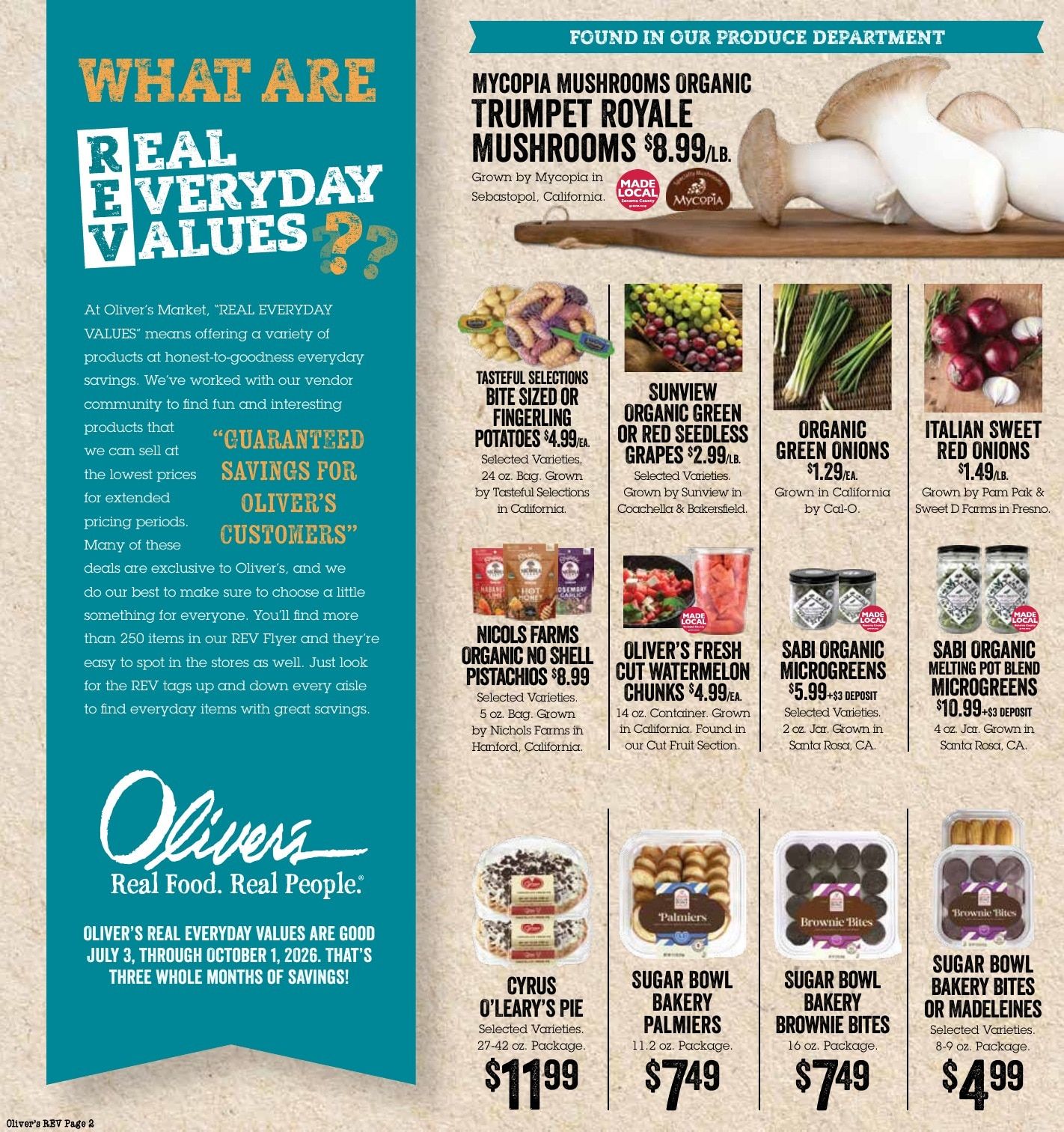 Oliver's Market Real Everyday Values Weekly Ad July 3 - October 1, 2026