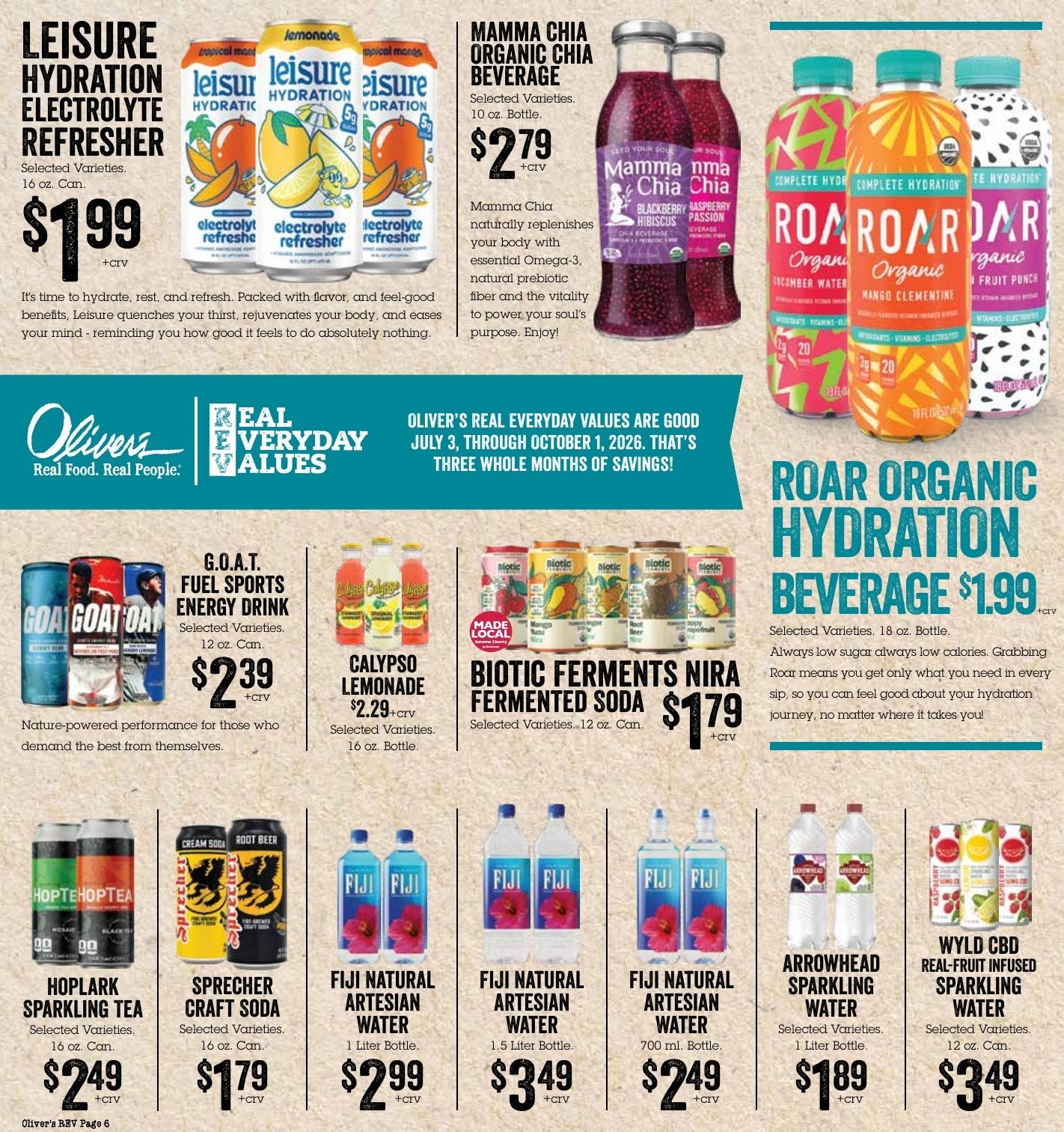 Oliver's Market Real Everyday Values Weekly Ad July 3 - October 1, 2026