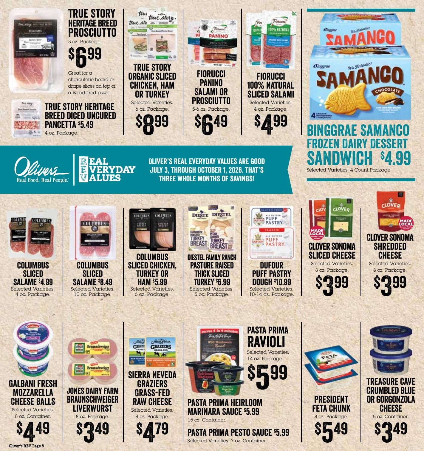 Oliver's Market Real Everyday Values Weekly Ad July 3 - October 1, 2026