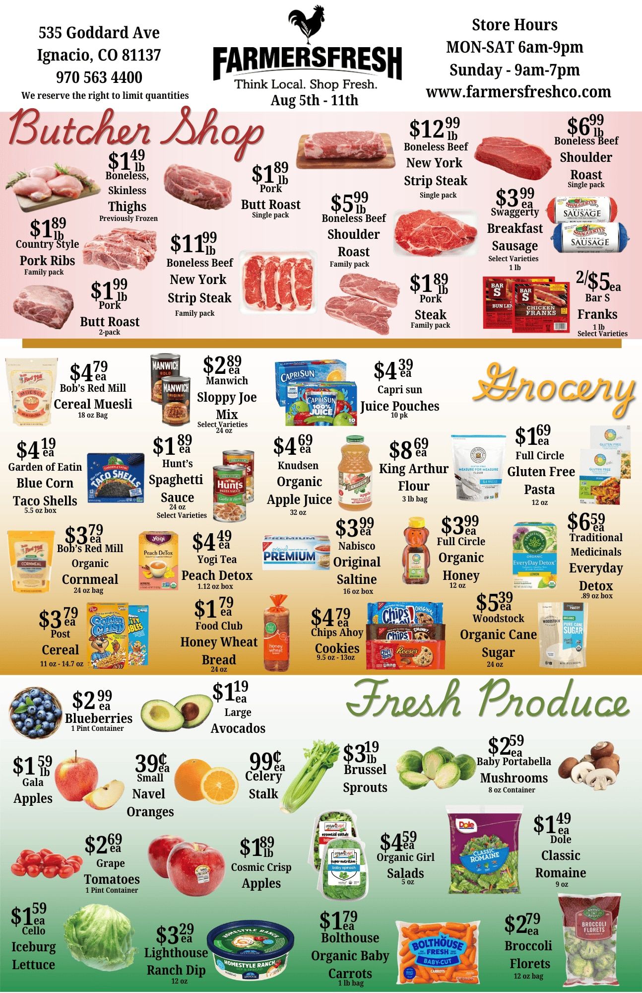 Farmers Fresh Market Weekly Ad August 5 - 11, 2026