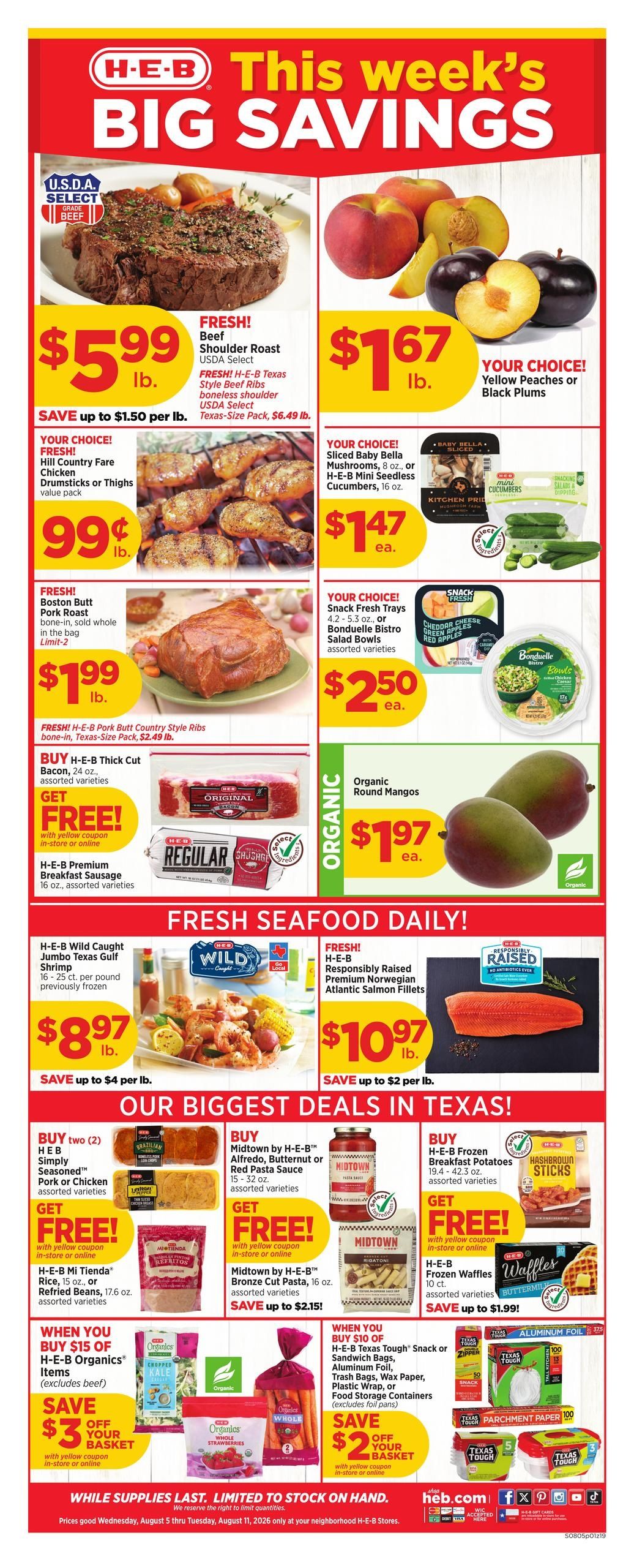 H-E-B (Jbsa Ft Sam Houston Area, TX) Weekly Ad August 5 - 11, 2026