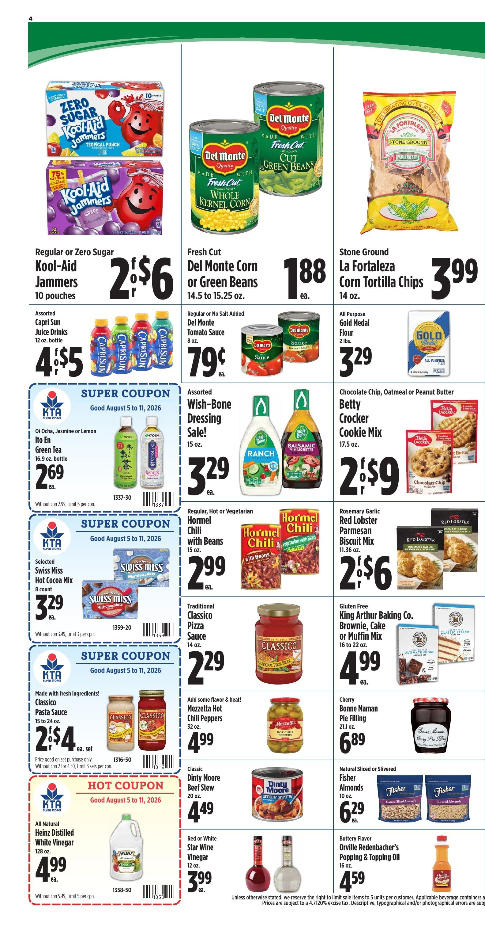 KTA Super Stores Weekly Ad August 5 - 11, 2026
