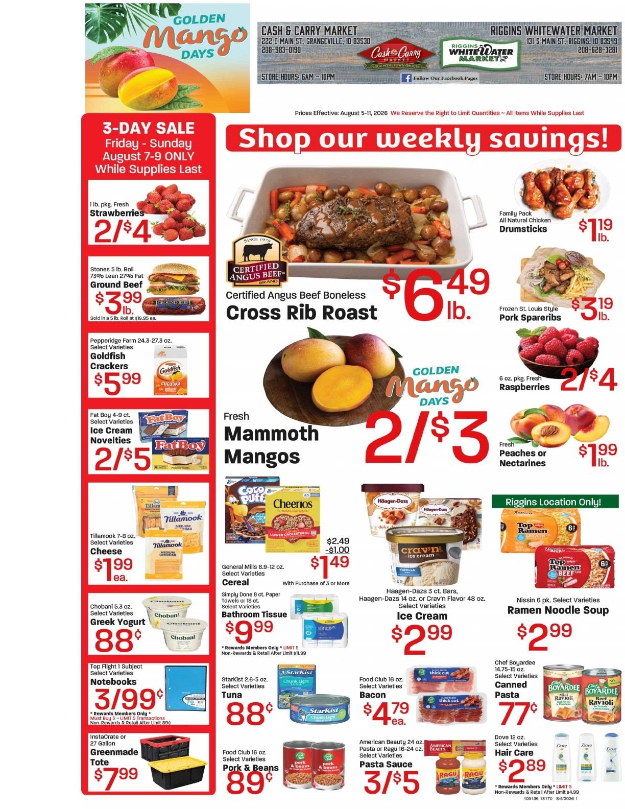 Cash & Carry Foods Weekly Ad August 5 - 11, 2026