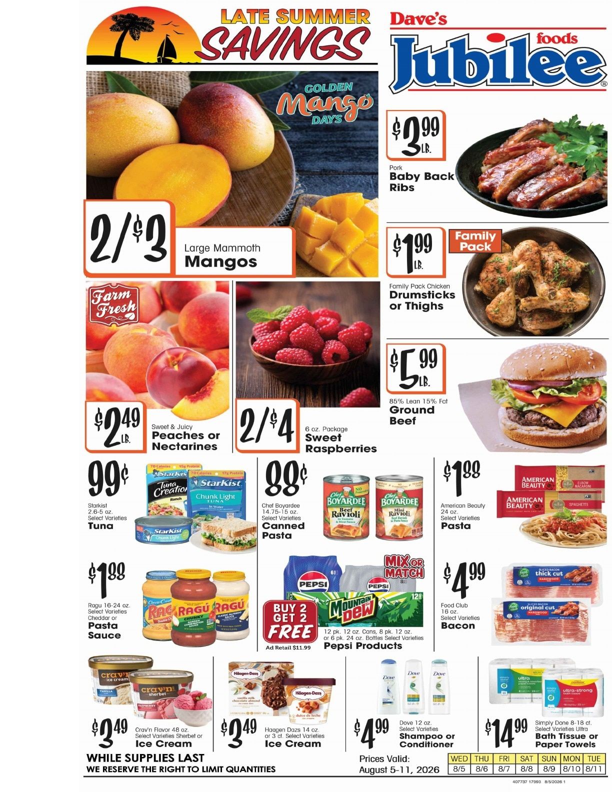 Dave's Jubilee Weekly Ad August 5 - 11, 2026