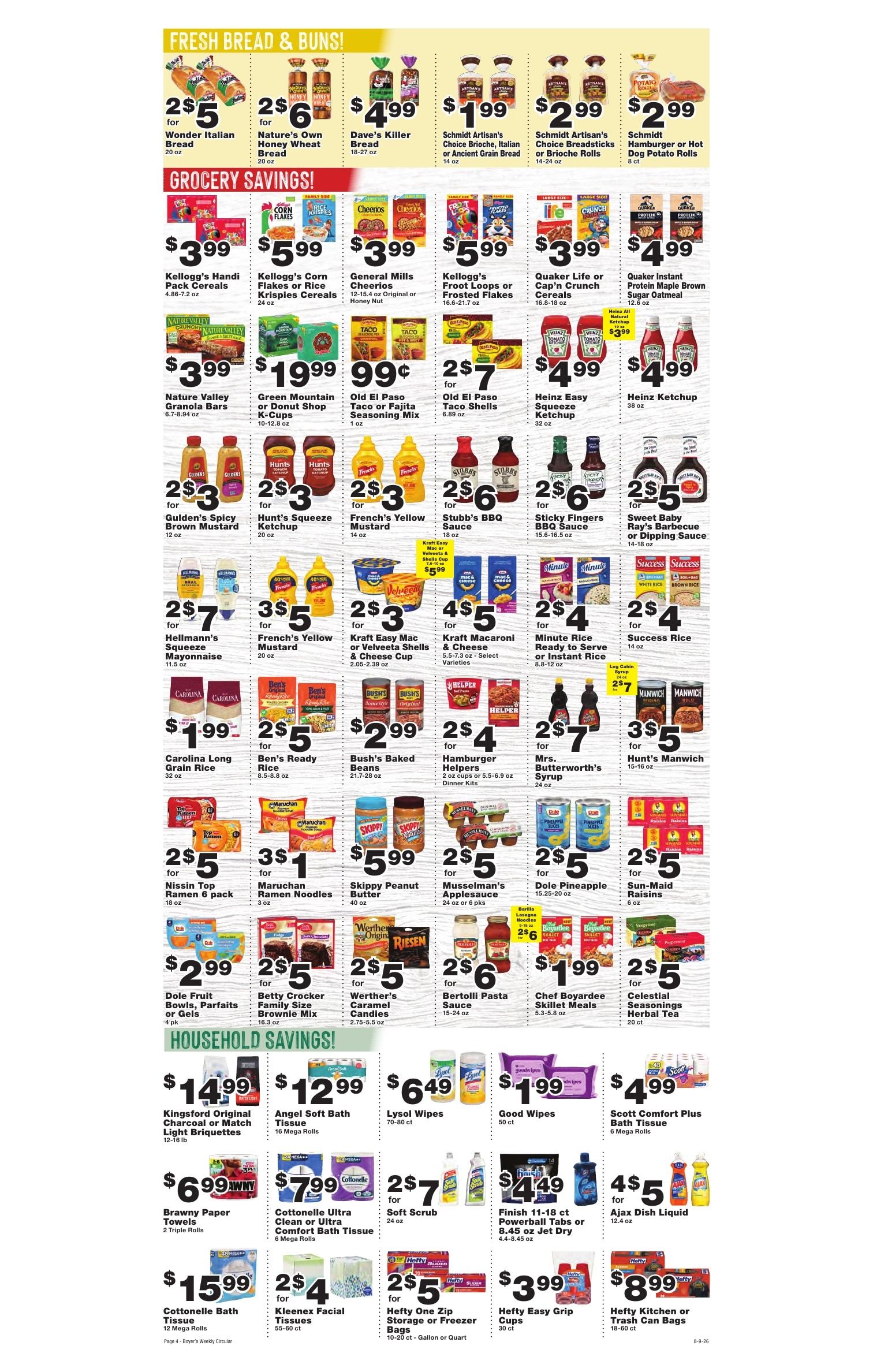 Boyer's Food Markets Weekly Ad August 9 - 15, 2026