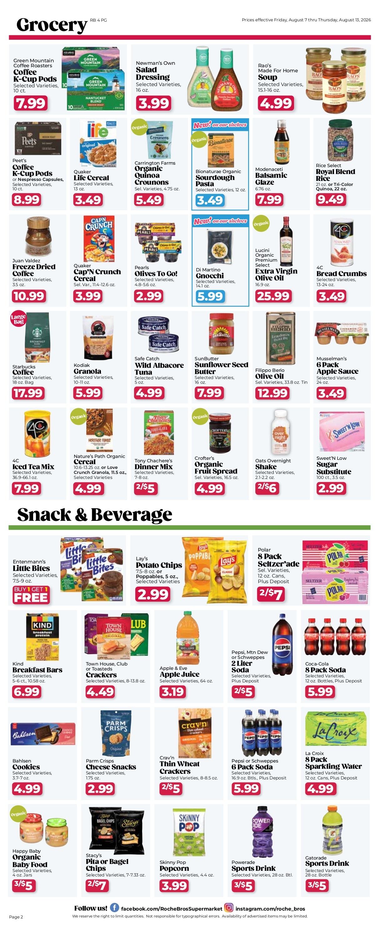 Roche Bros. Beer + Wine Weekly Ad August 7 - September 10, 2026