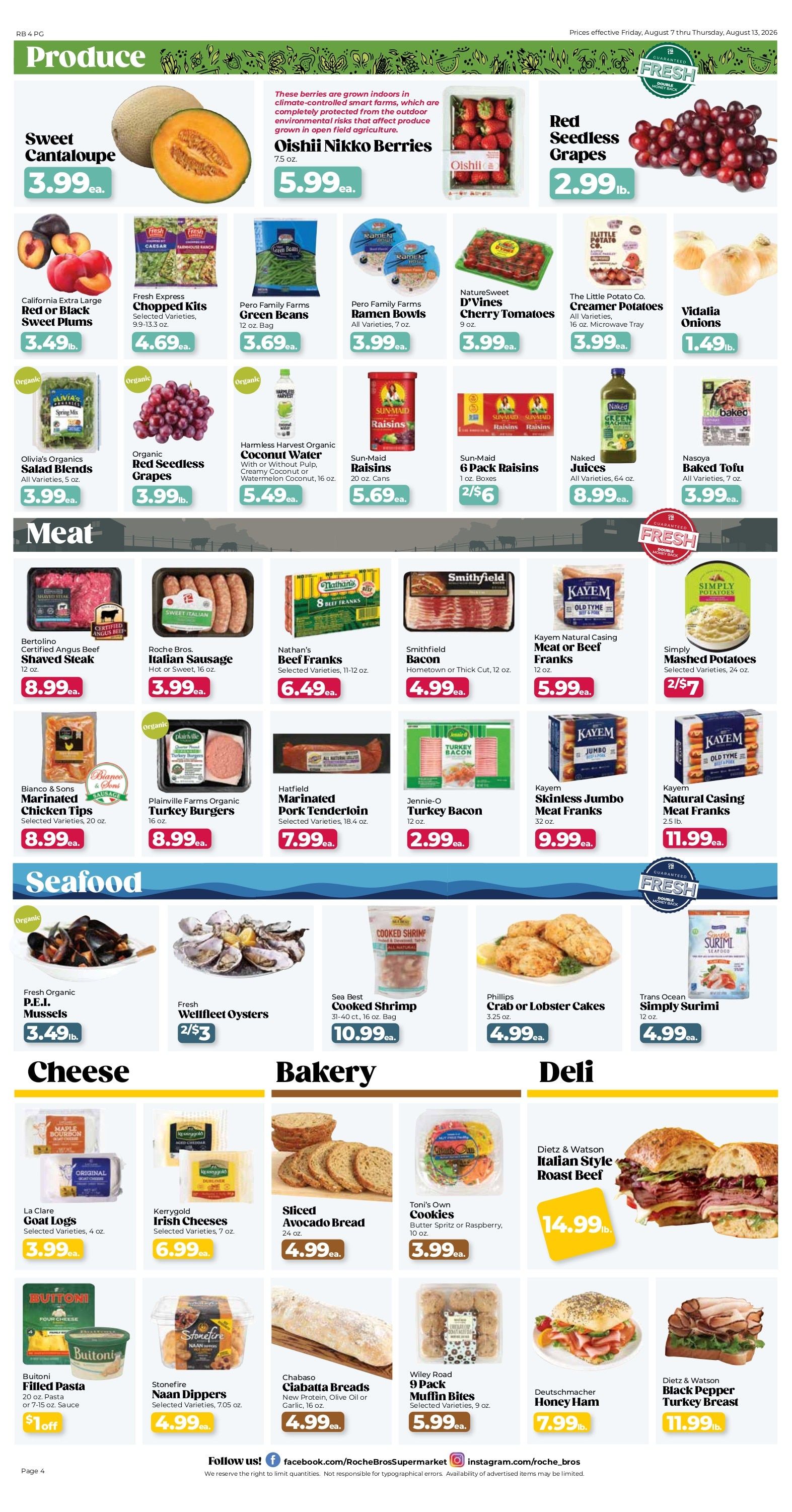 Roche Bros. Beer + Wine Weekly Ad August 7 - September 10, 2026