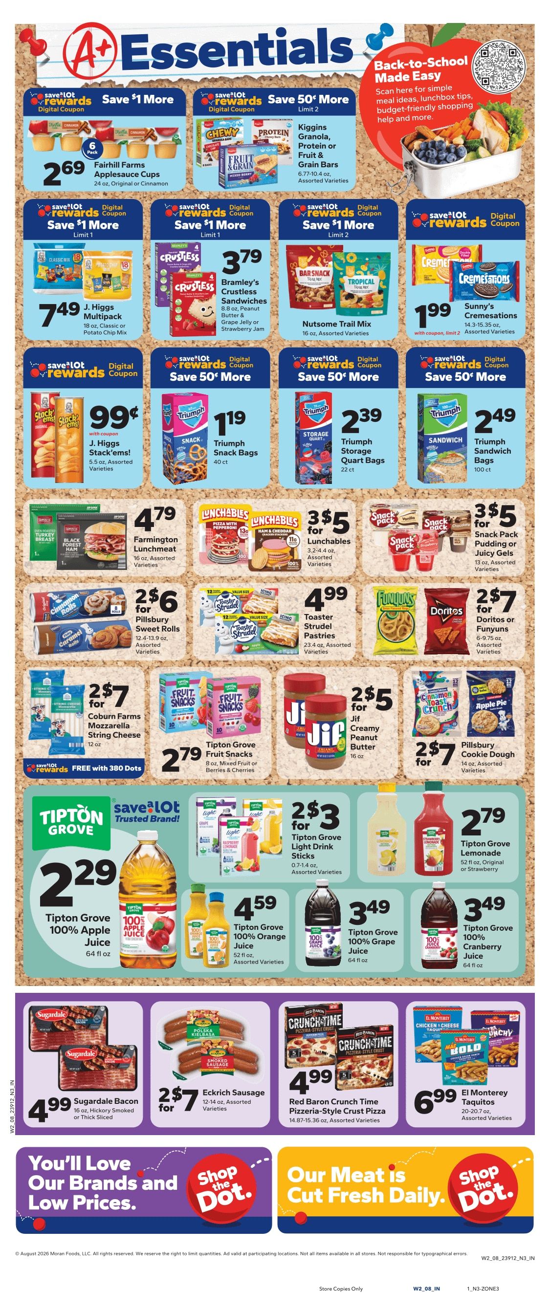 Save a Lot Food Stores (Alpena, Cadillac and Grayling, MI) Weekly Ad August 9 - 15, 2026