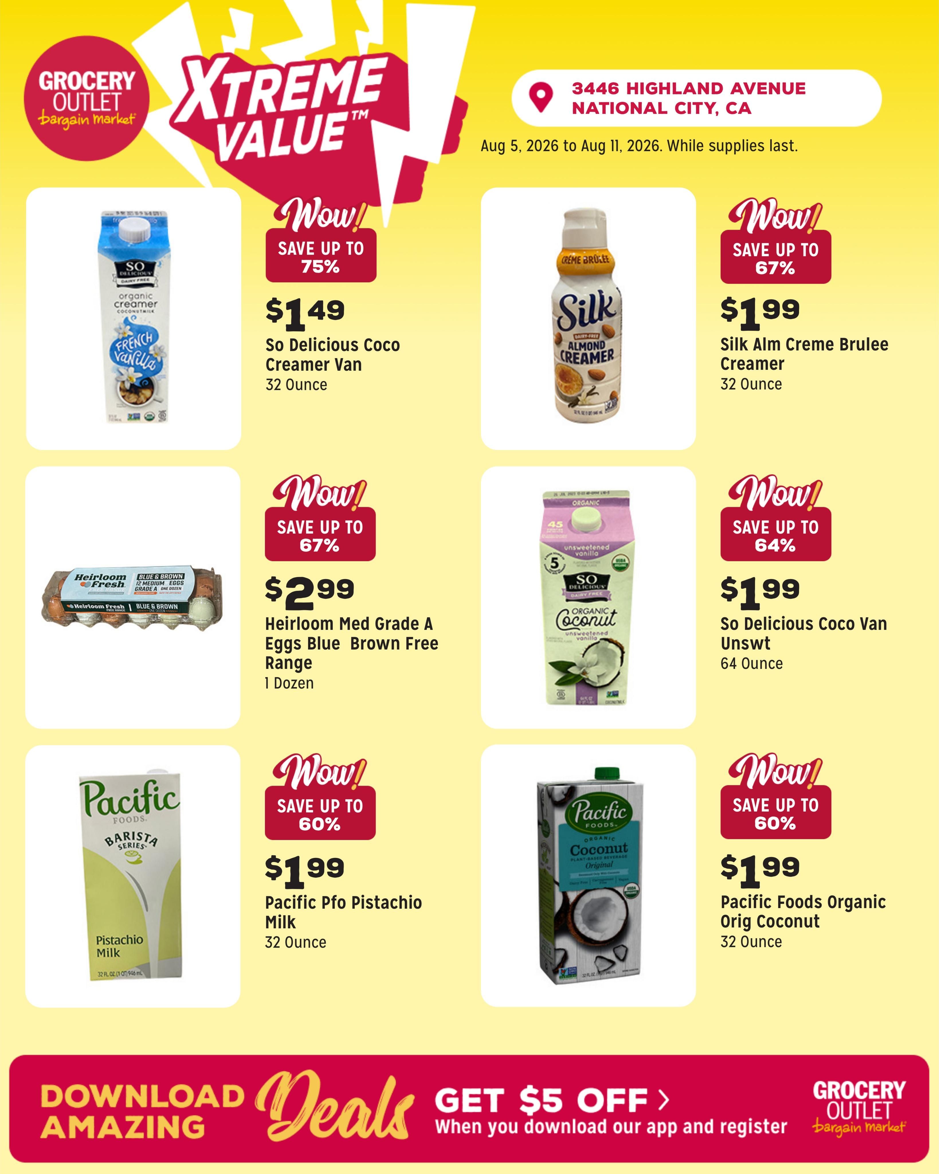 Grocery Outlet (National City–San Diego Area, CA) Weekly Ad August 5 - 11, 2026