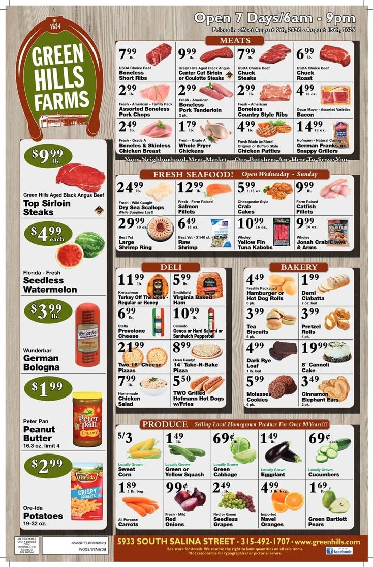 Green Hills Farms Weekly Ad August 9 - 15, 2026
