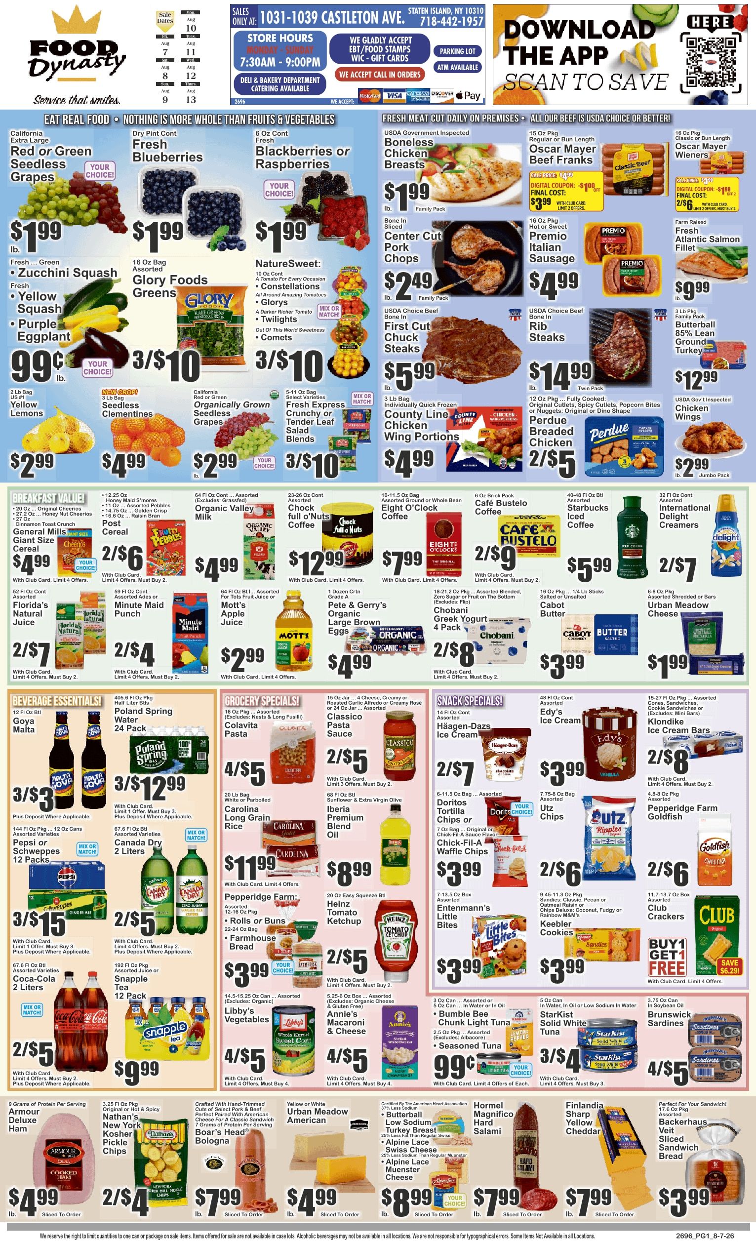 Food Dynasty (1031-1039 Castleton Avenue, Staten Island, NY) Key Food Weekly Ad August 7 - 13, 2026