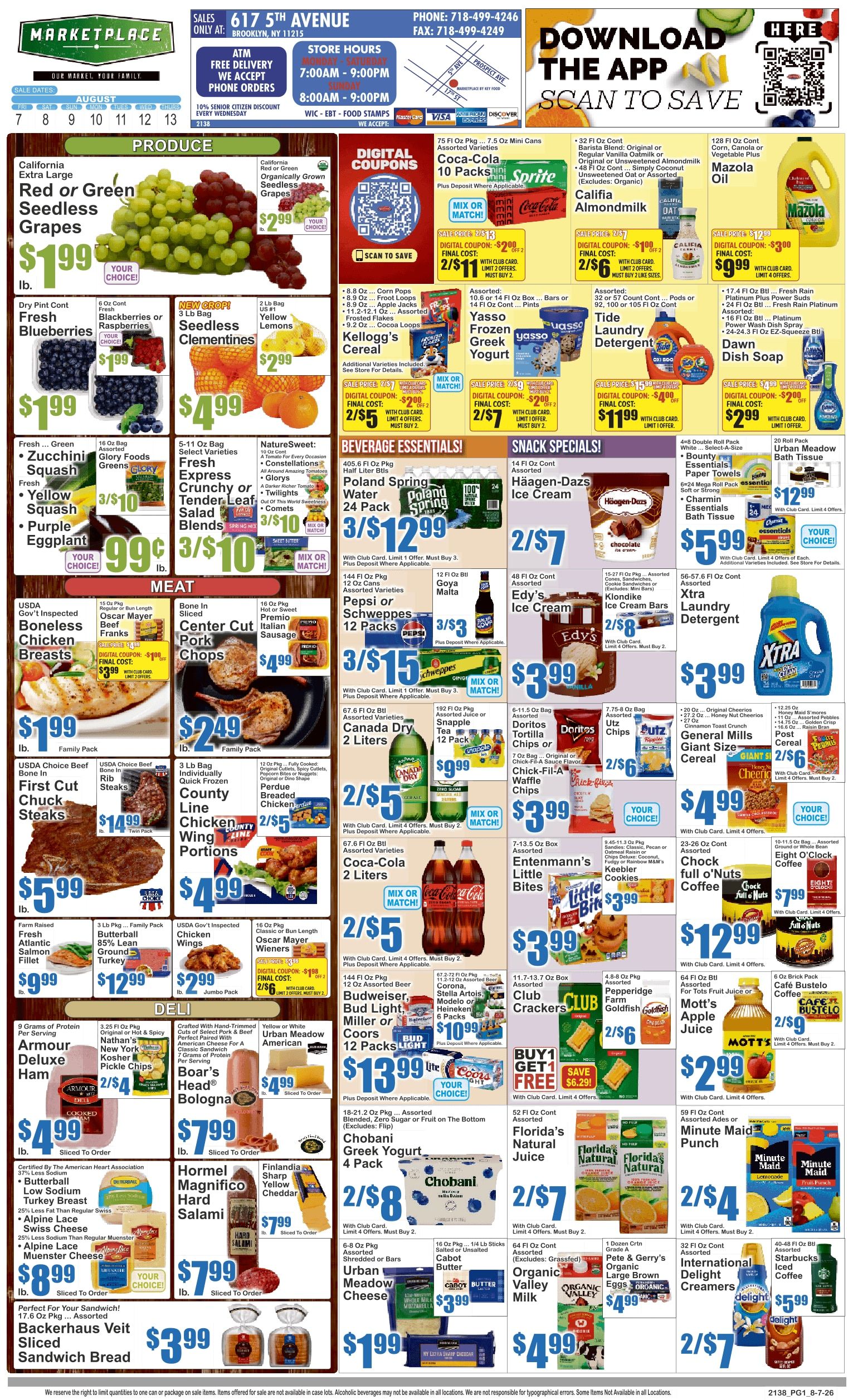 Marketplace by Key Food (617 5th Ave., Brooklyn, NY) Key Food Weekly Ad August 7 - 13, 2026
