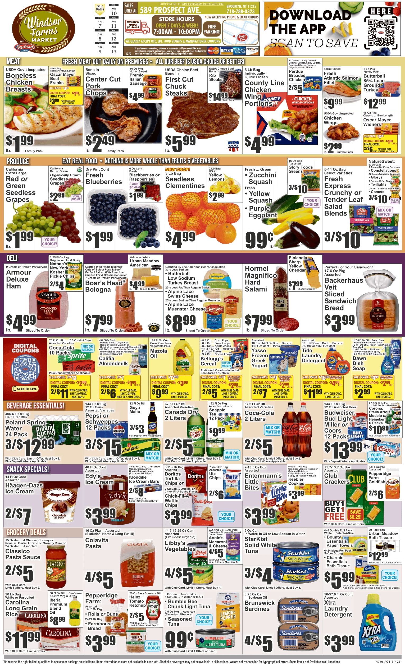 Windsor Farms Market (589 Prospect Ave., Brooklyn, NY) Key Food Weekly Ad August 7 - 13, 2026