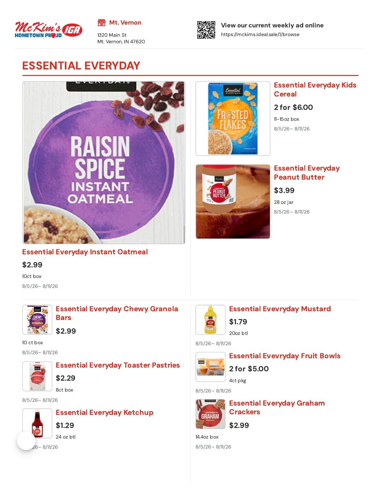 McKim's IGA Weekly Ad August 5 - 11, 2026
