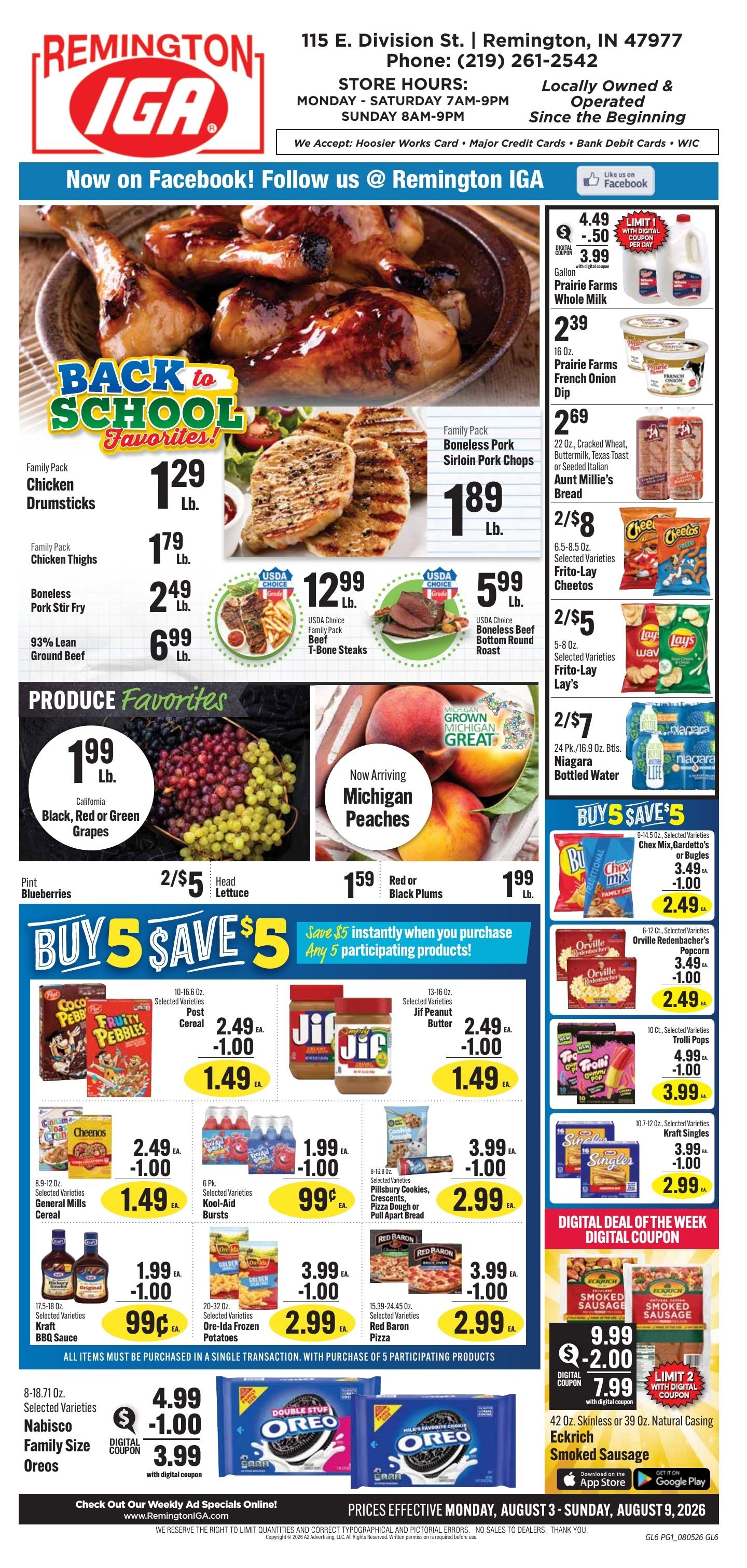Remington IGA Weekly Ad August 3 - 9, 2026