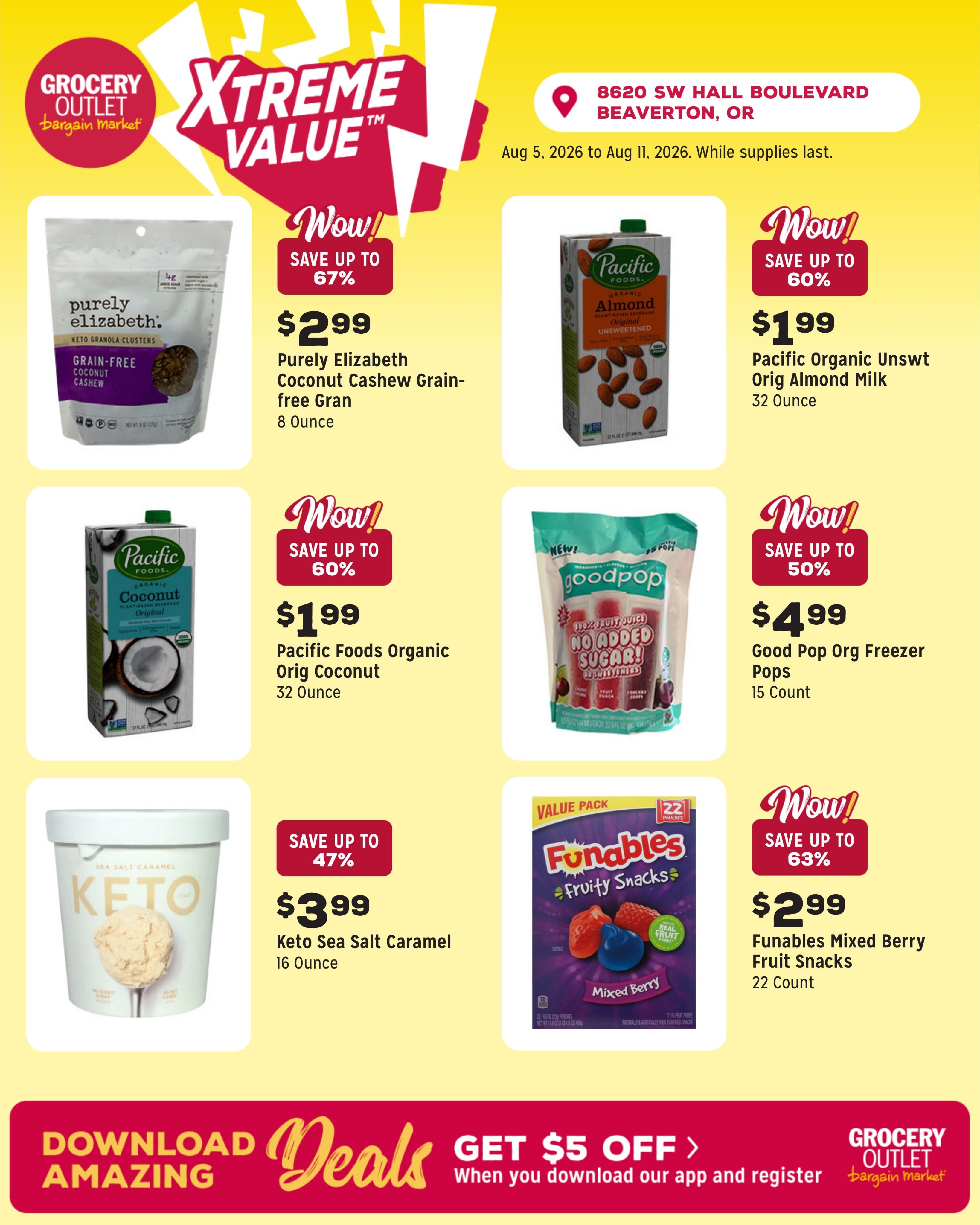 Grocery Outlet (Beaverton–Portland Area, OR) Weekly Ad August 5 - 11, 2026