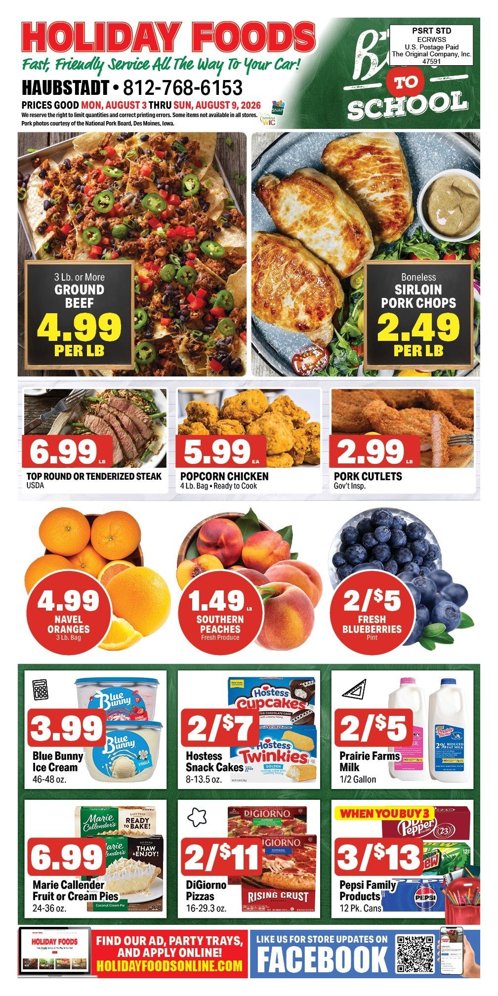 Holiday Foods Haubstadt Weekly Ad August 5 - 11, 2026