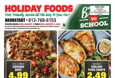 Holiday Foods Haubstadt Weekly Ad August 5 - 11, 2026