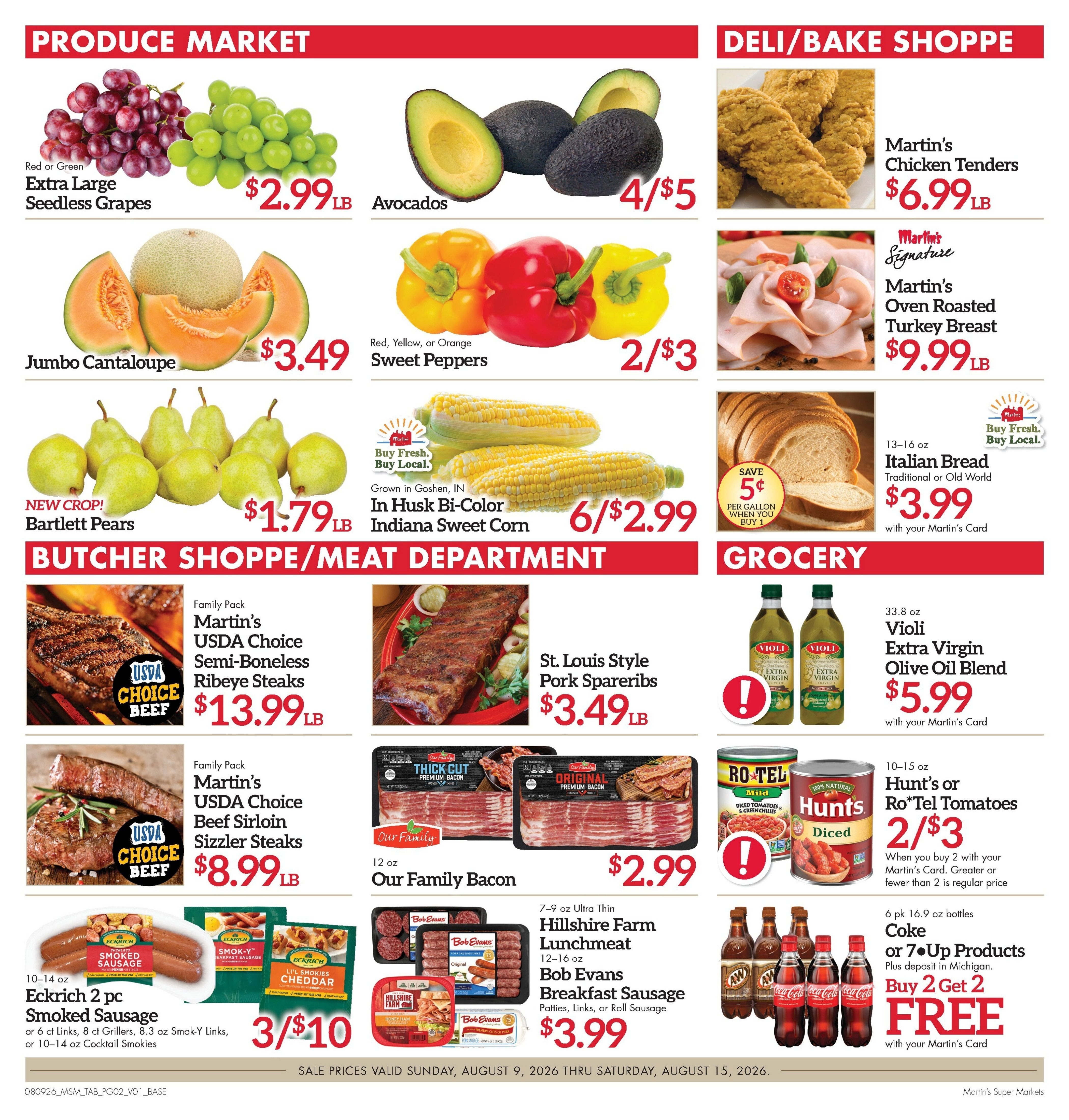 Martin's Super Markets (Elkhart and other locations, IN) Weekly Ad August 9 - 15, 2026