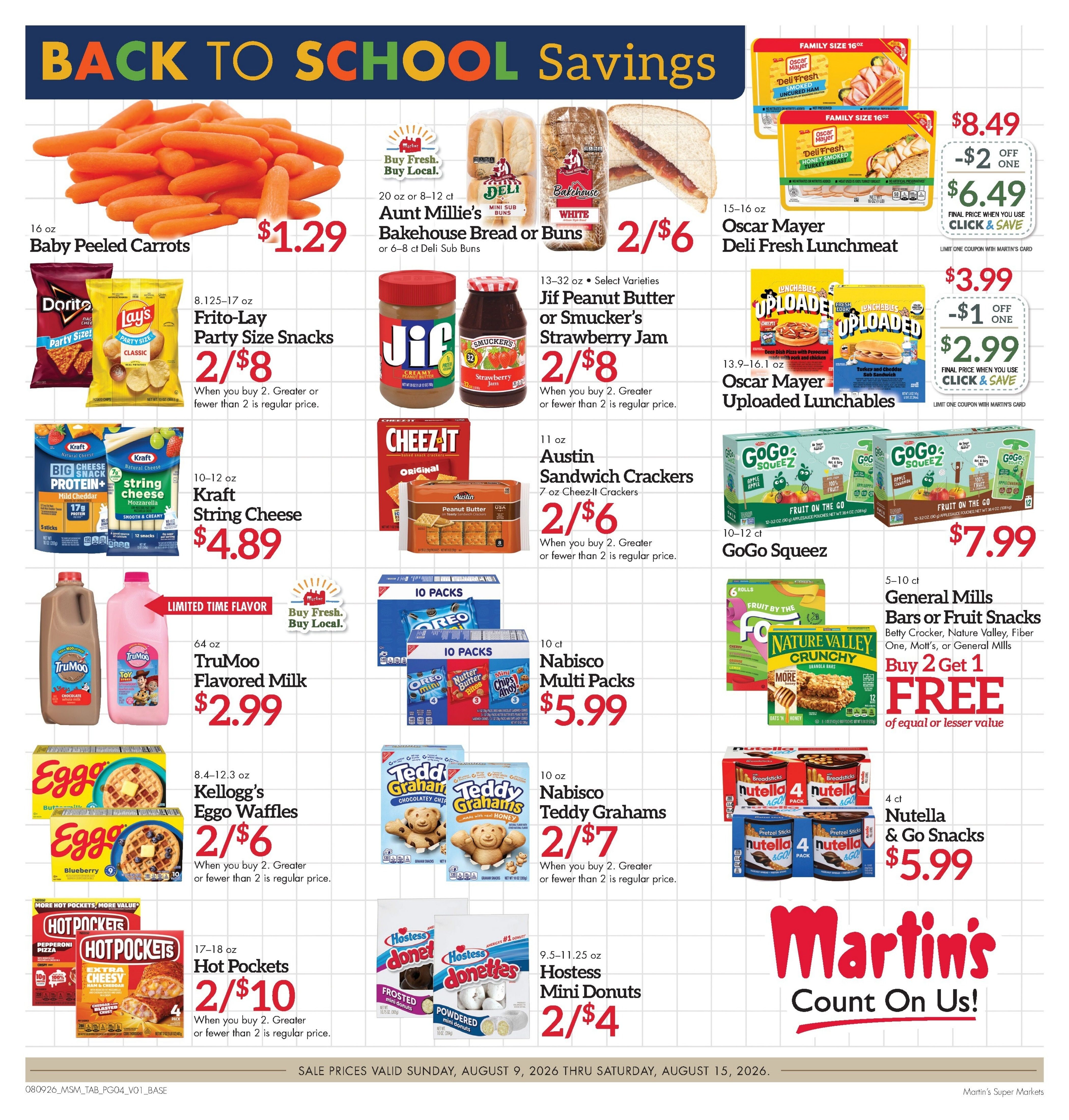 Martin's Super Markets (Elkhart and other locations, IN) Weekly Ad August 9 - 15, 2026