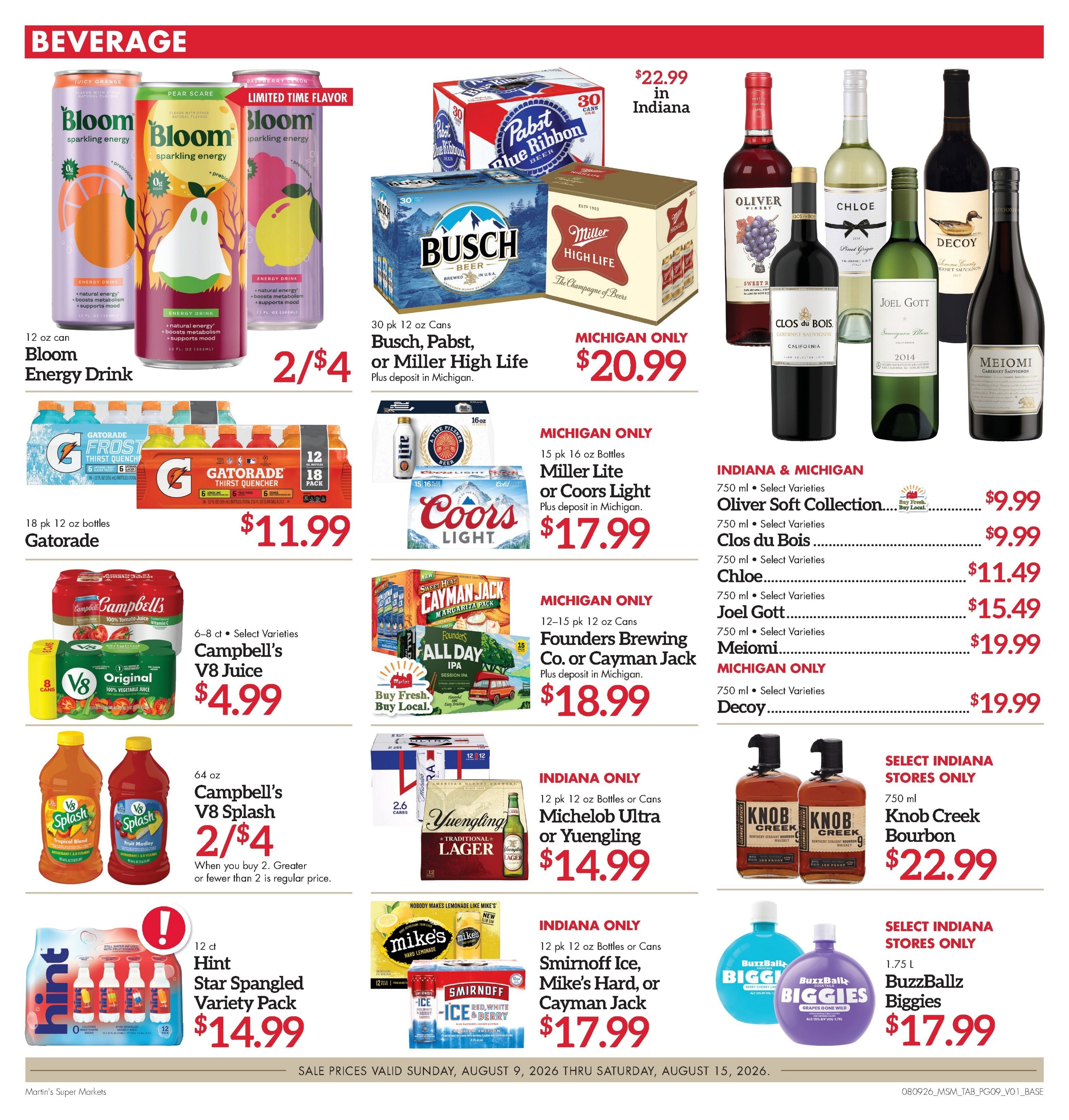 Martin's Super Markets (Elkhart and other locations, IN) Weekly Ad August 9 - 15, 2026