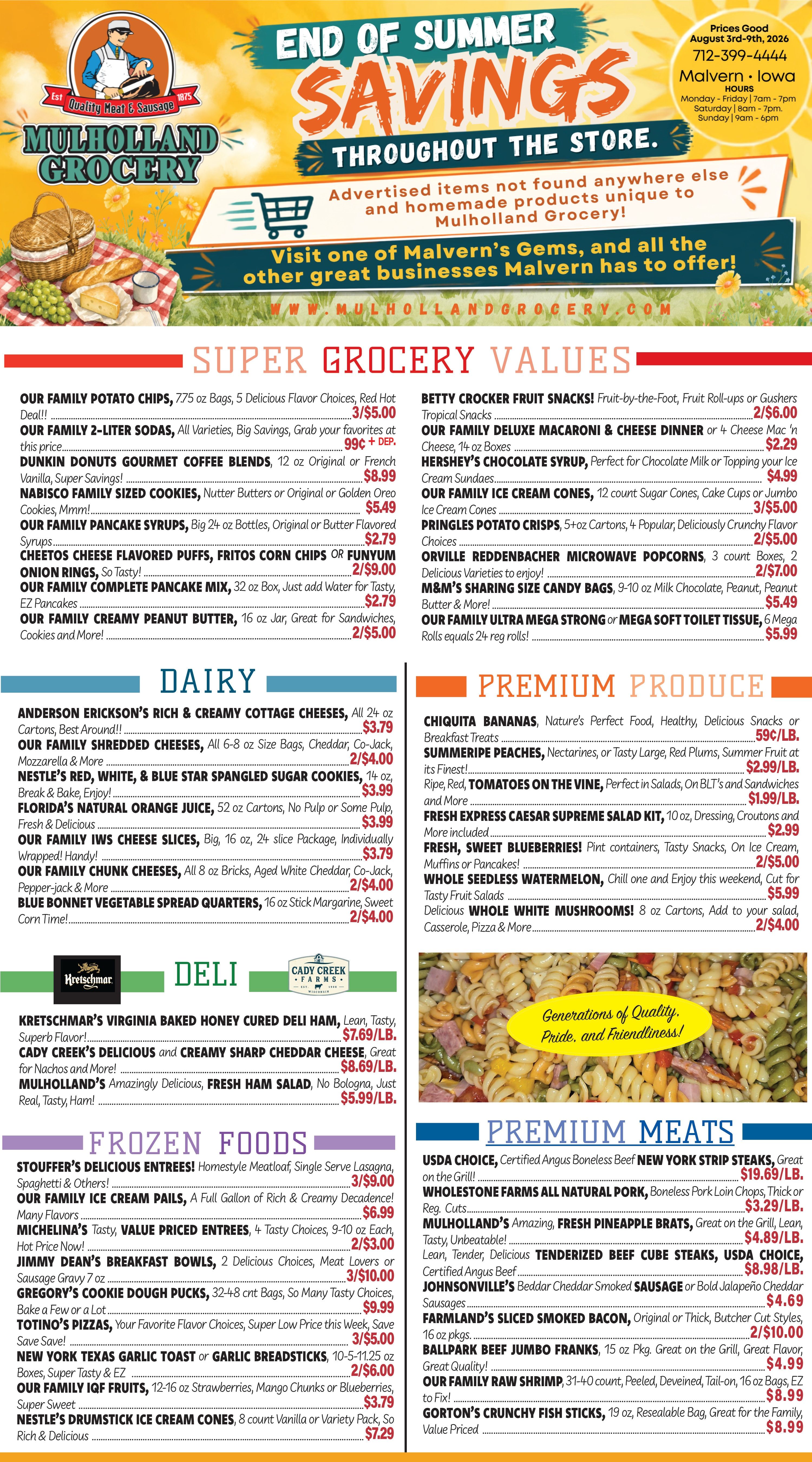 Mulholland Grocery Weekly Ad August 3 - 9, 2026