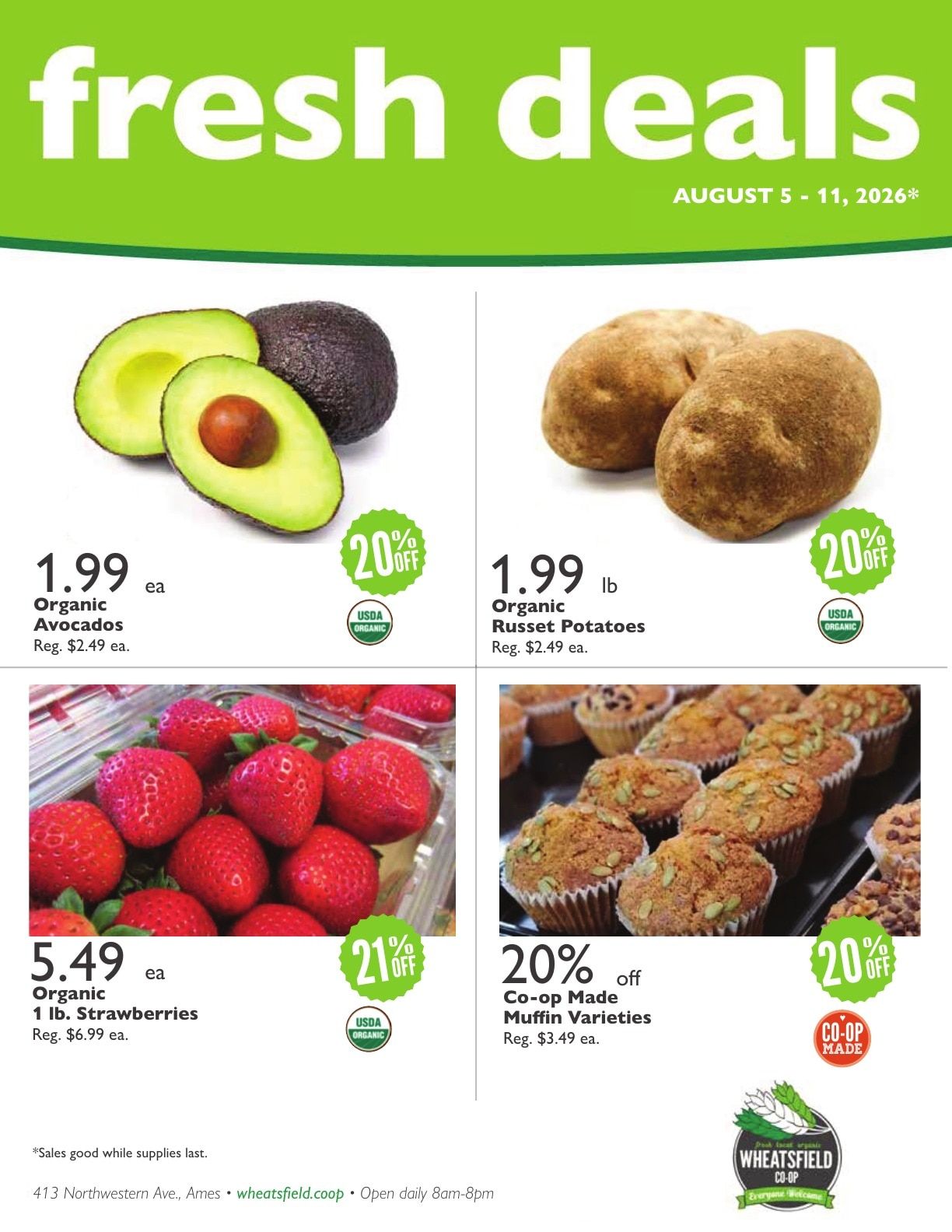 Wheatsfield Co-op Fresh Deals Weekly Ad August 5 - 11, 2026