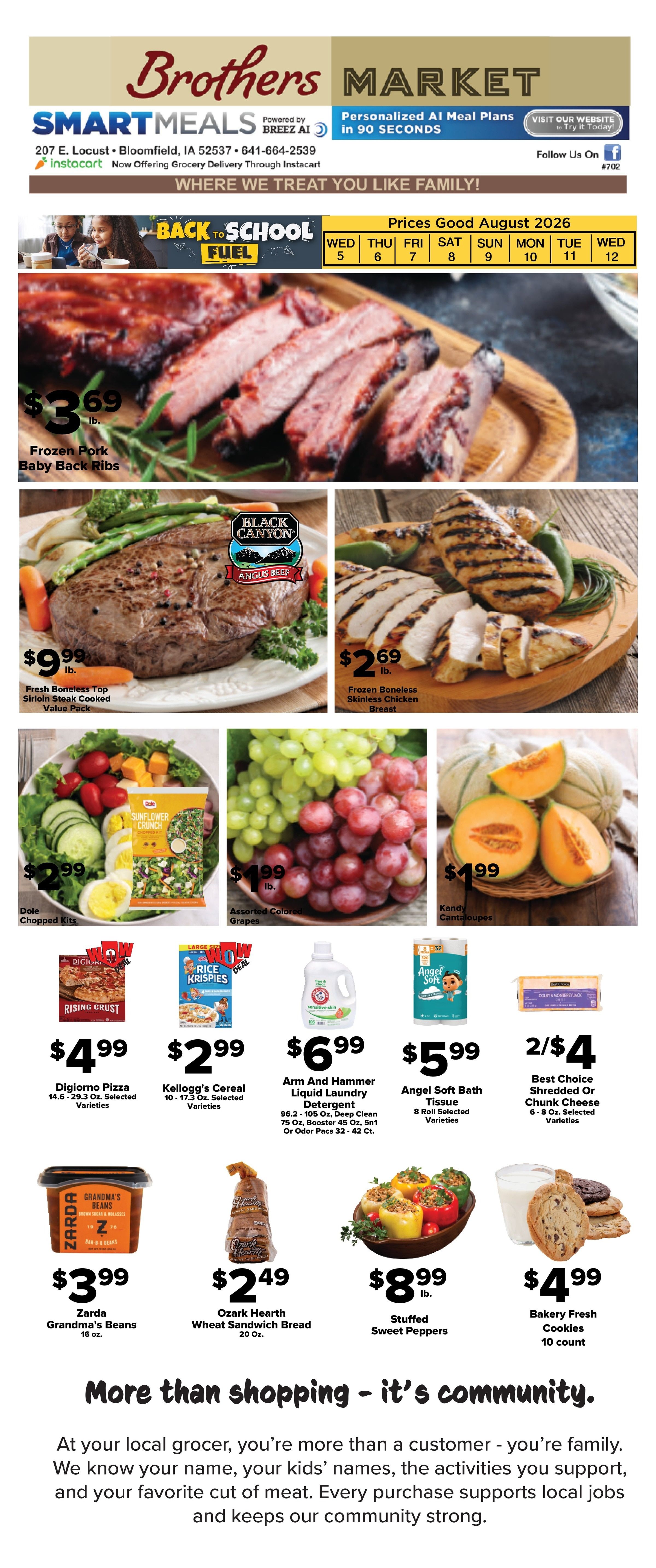 Brothers Market (Bloomfield, IA) Weekly Ad August 5 - 12, 2026