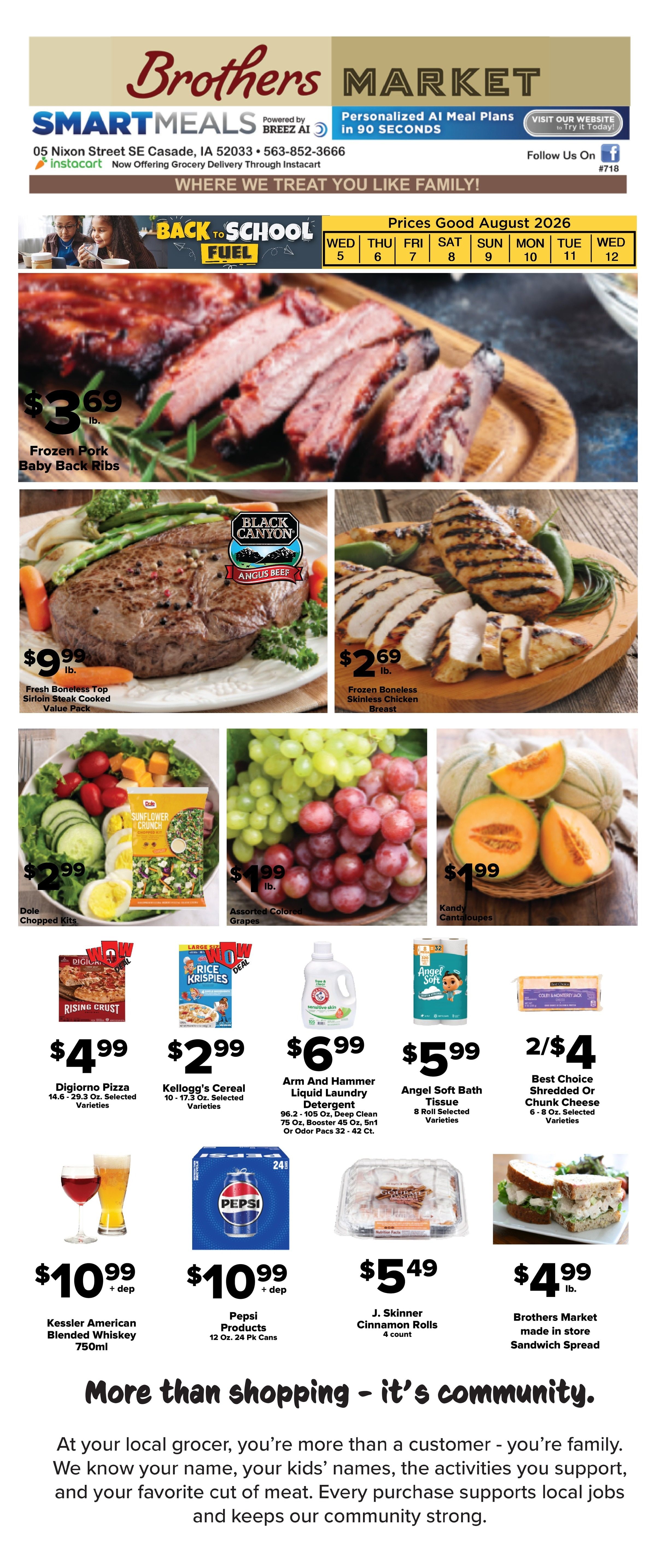 Brothers Market (Cascade, IA) Weekly Ad August 5 - 12, 2026