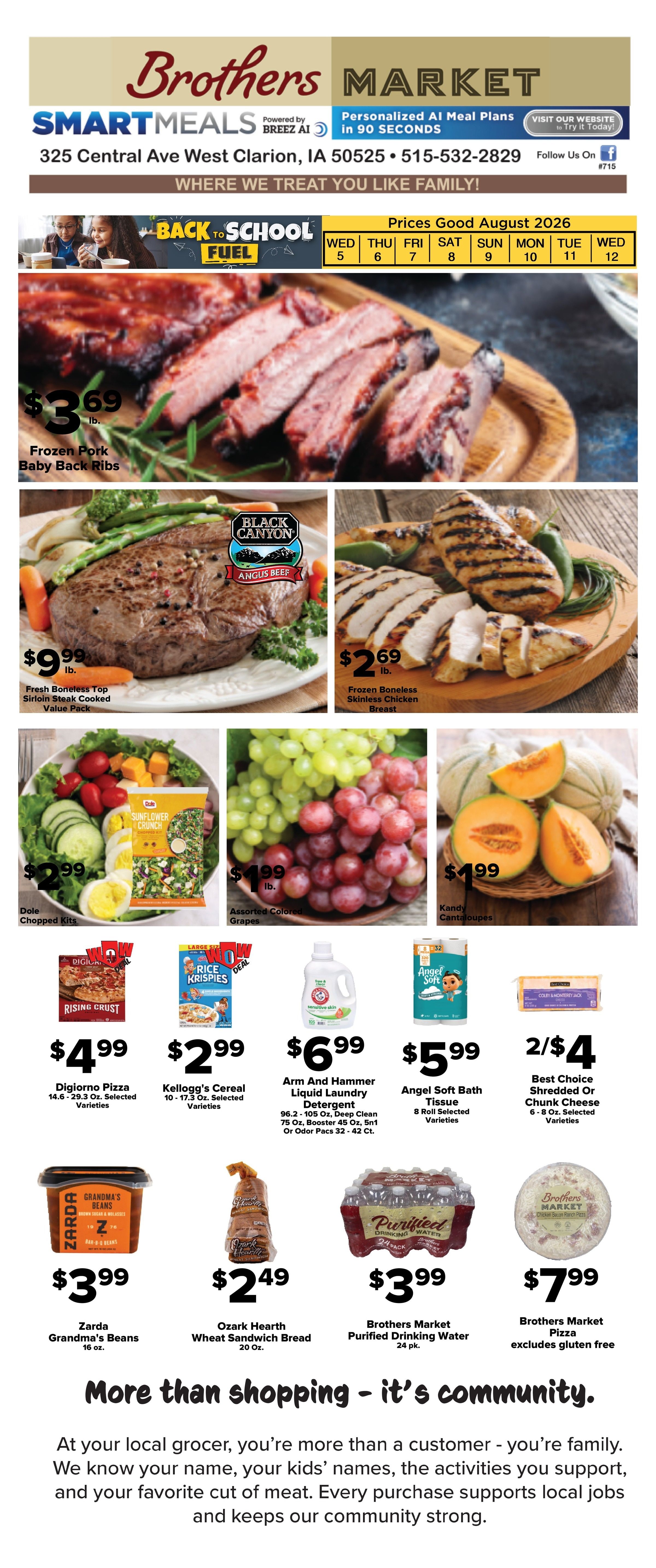 Brothers Market (Clarion, IA) Weekly Ad August 5 - 12, 2026