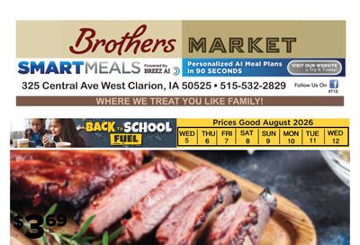 Brothers Market (Clarion, IA) Weekly Ad August 5 - 12, 2026