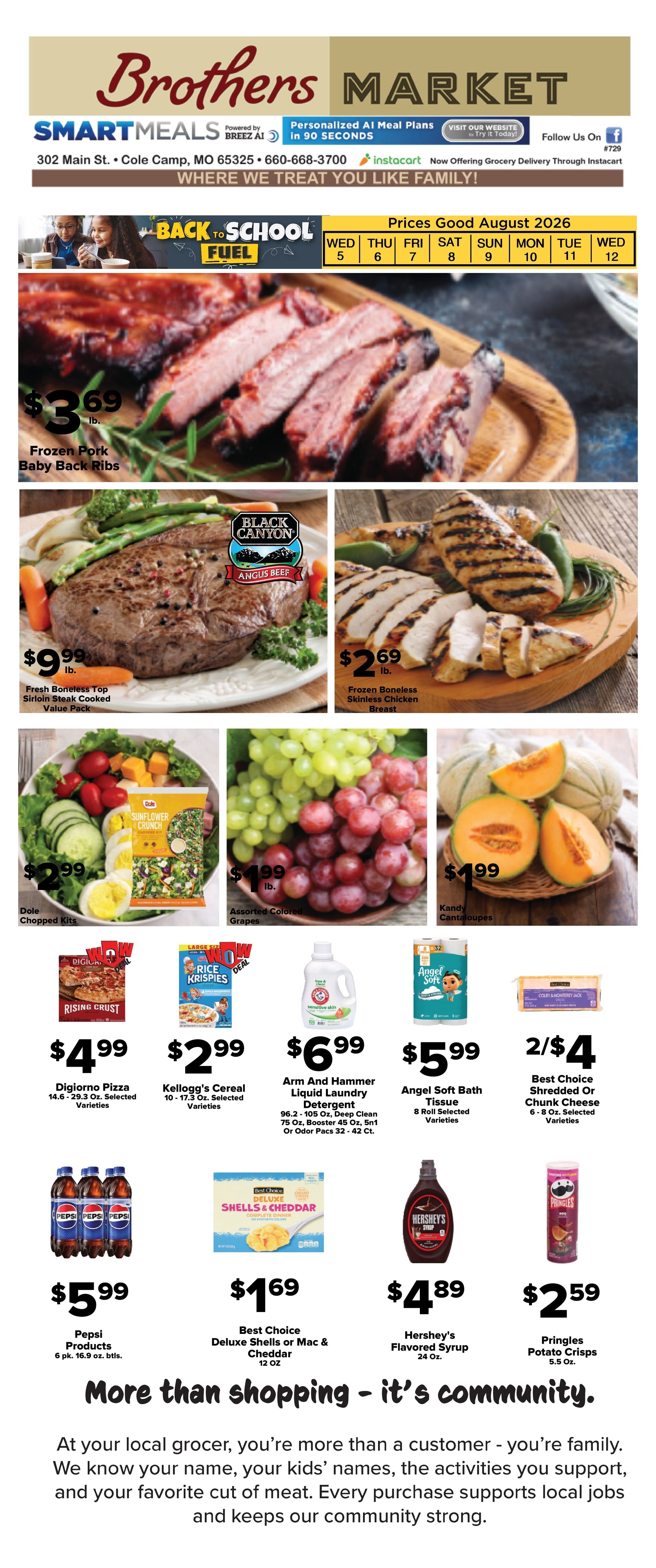 Brothers Market (Cole Camp, MO) Weekly Ad August 5 - 12, 2026